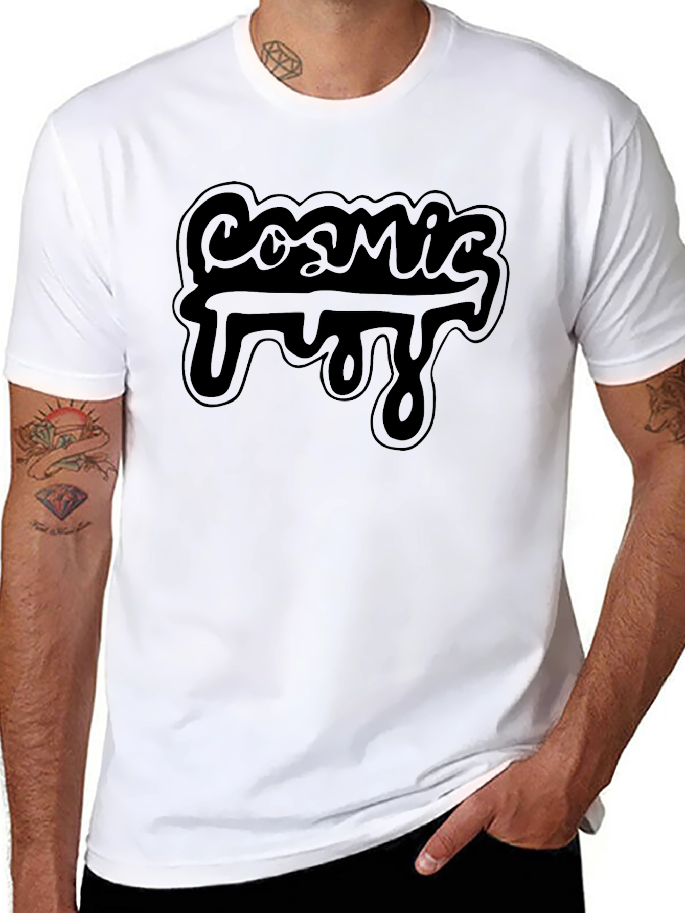 Cosmic Fuzz Graphic T-Shirt - Mens Black Tee