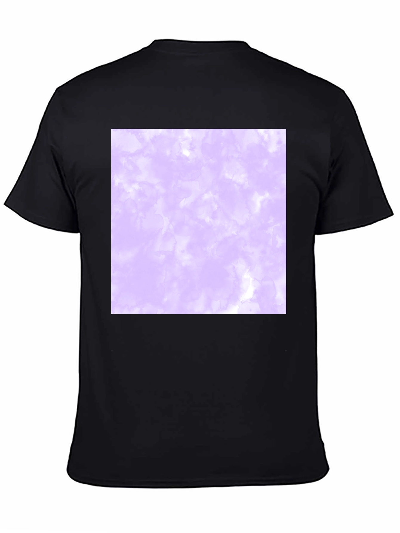Mens Black T-Shirt with Abstract Purple Design