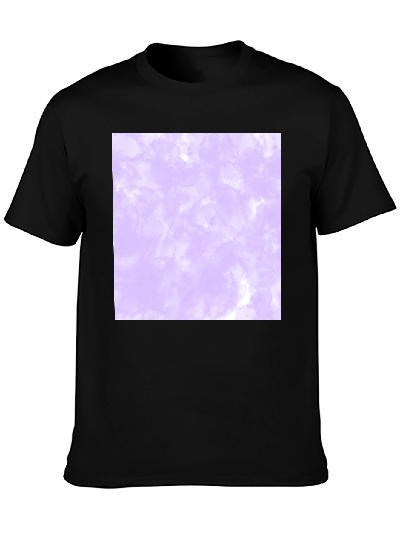 Mens Black T-Shirt with Abstract Purple Design