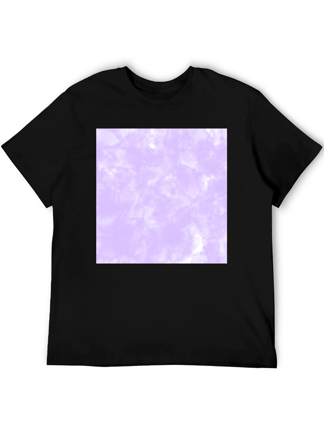 Mens Black T-Shirt with Abstract Purple Design