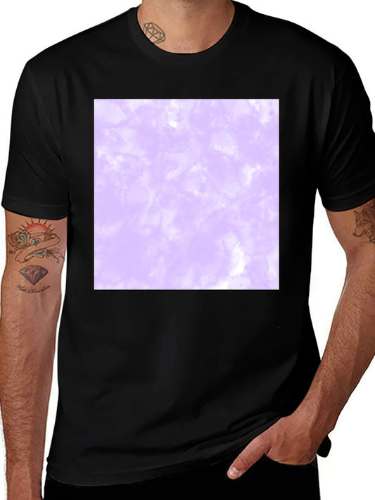 Mens Black T-Shirt with Abstract Purple Design