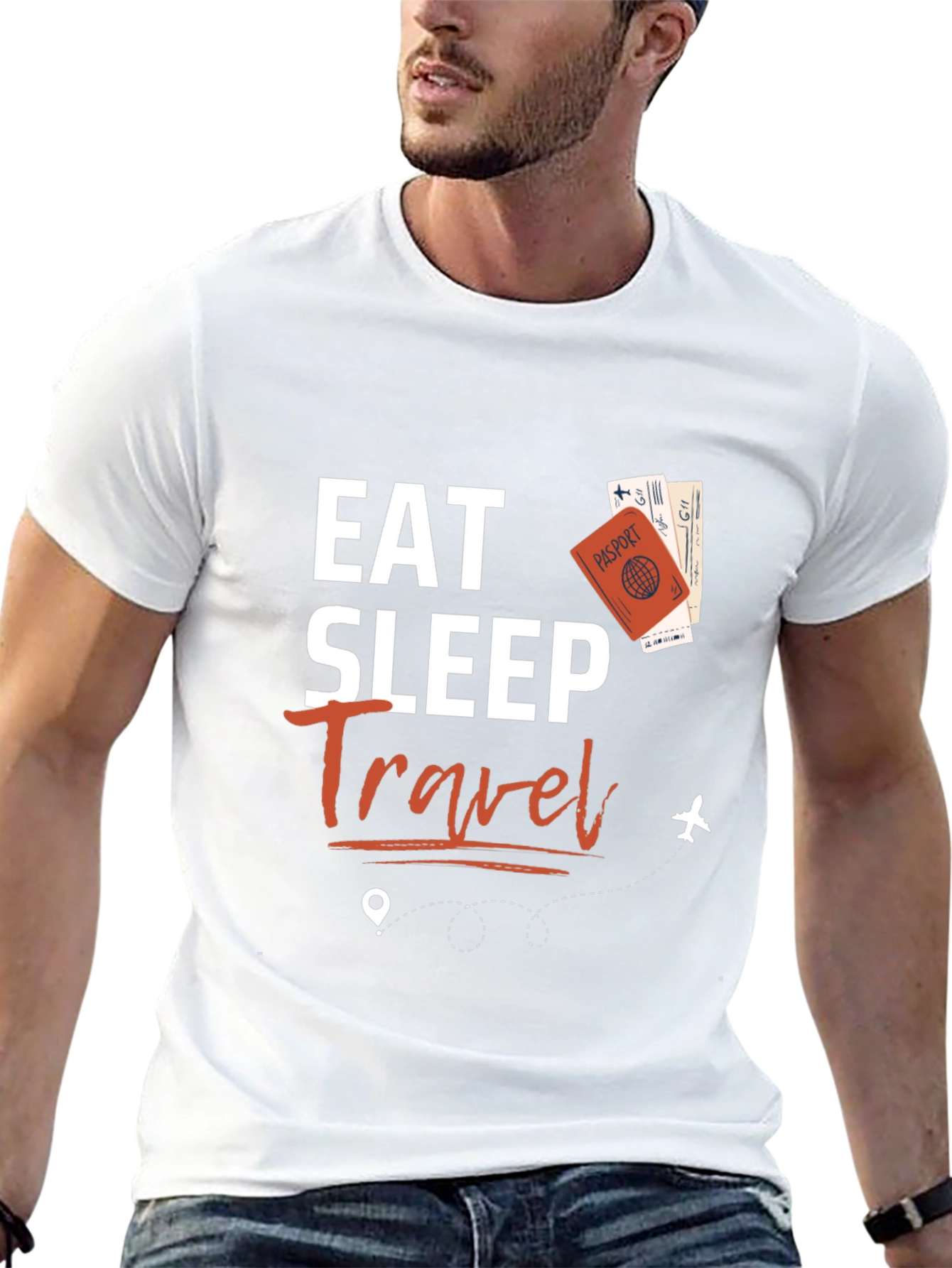 Eat Sleep Travel Black Graphic Tee