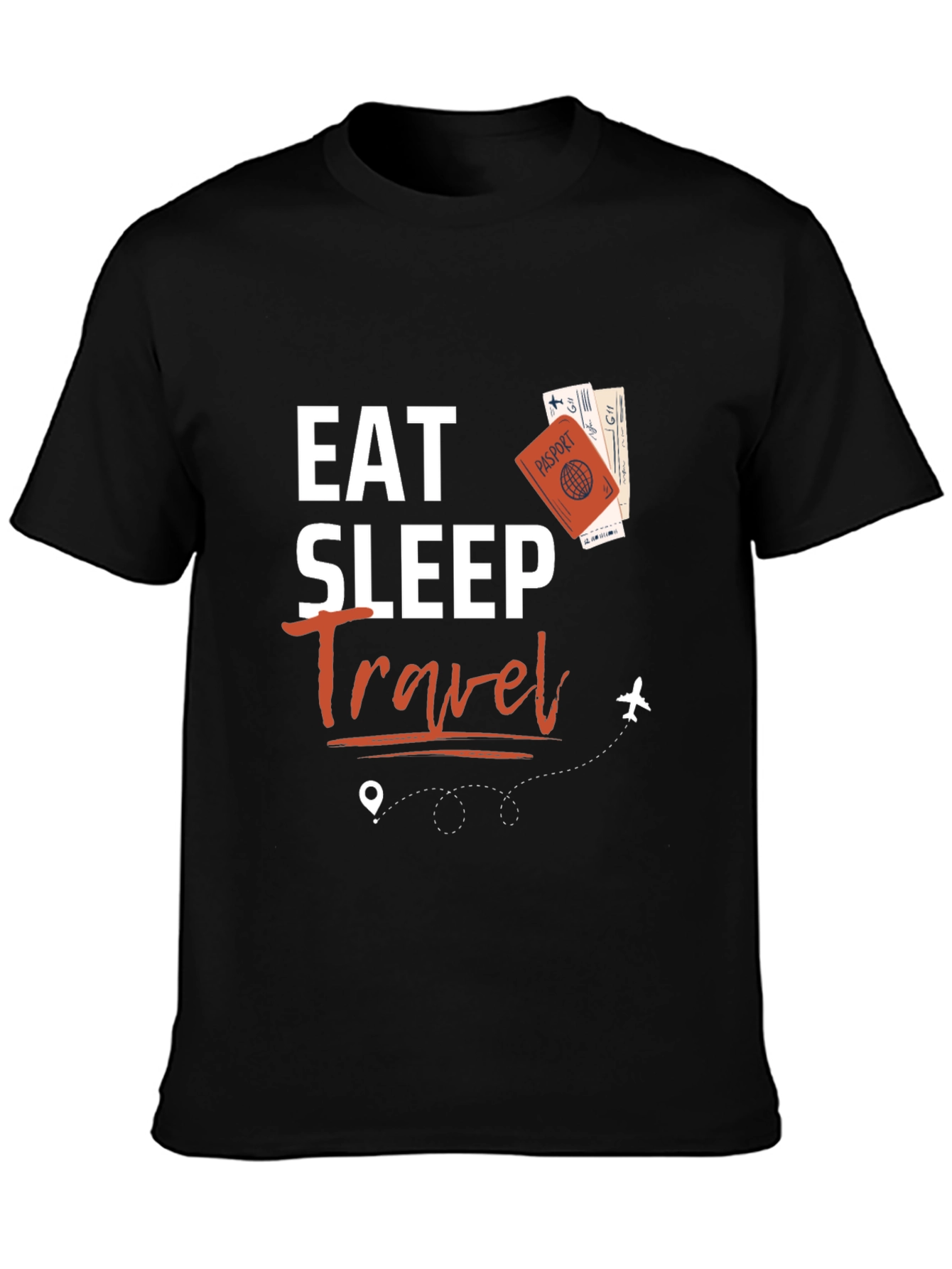 Eat Sleep Travel Black Graphic Tee
