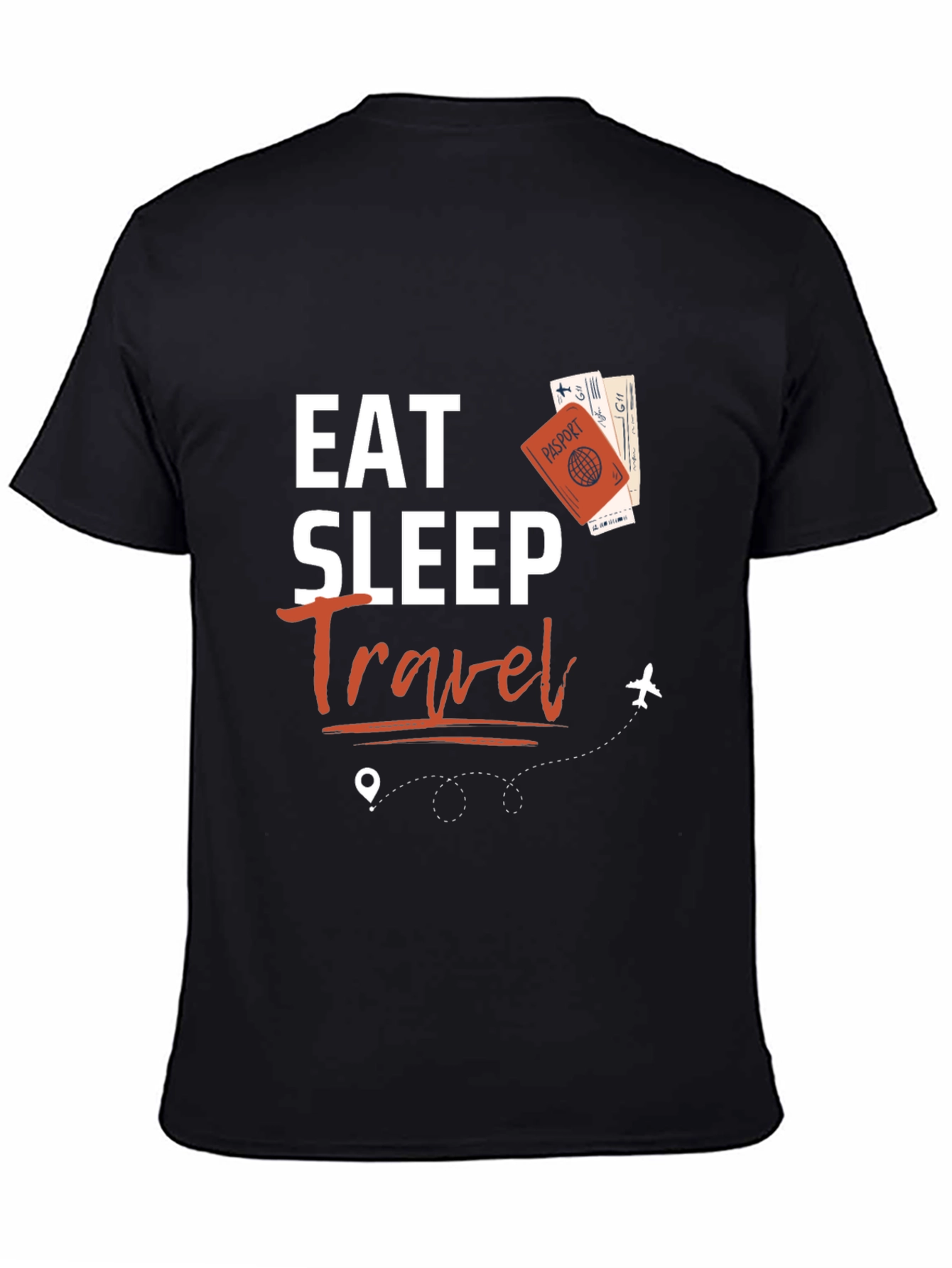 Eat Sleep Travel Black Graphic Tee