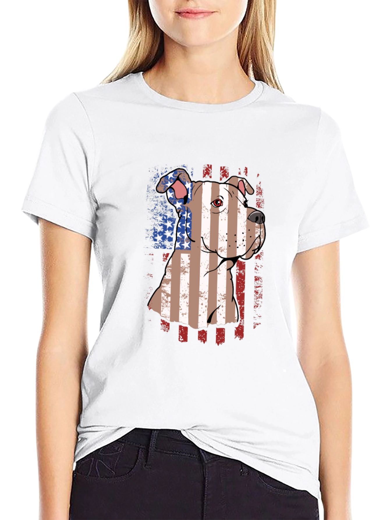 American Pit Bull Dog Patriotic T-Shirt