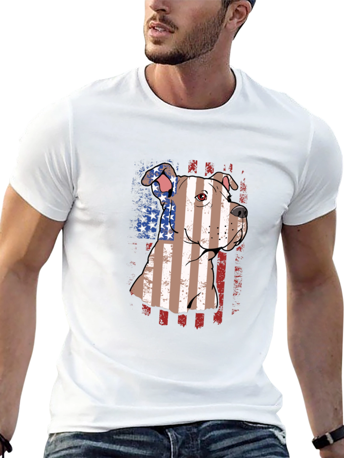 American Pit Bull Dog Patriotic T-Shirt