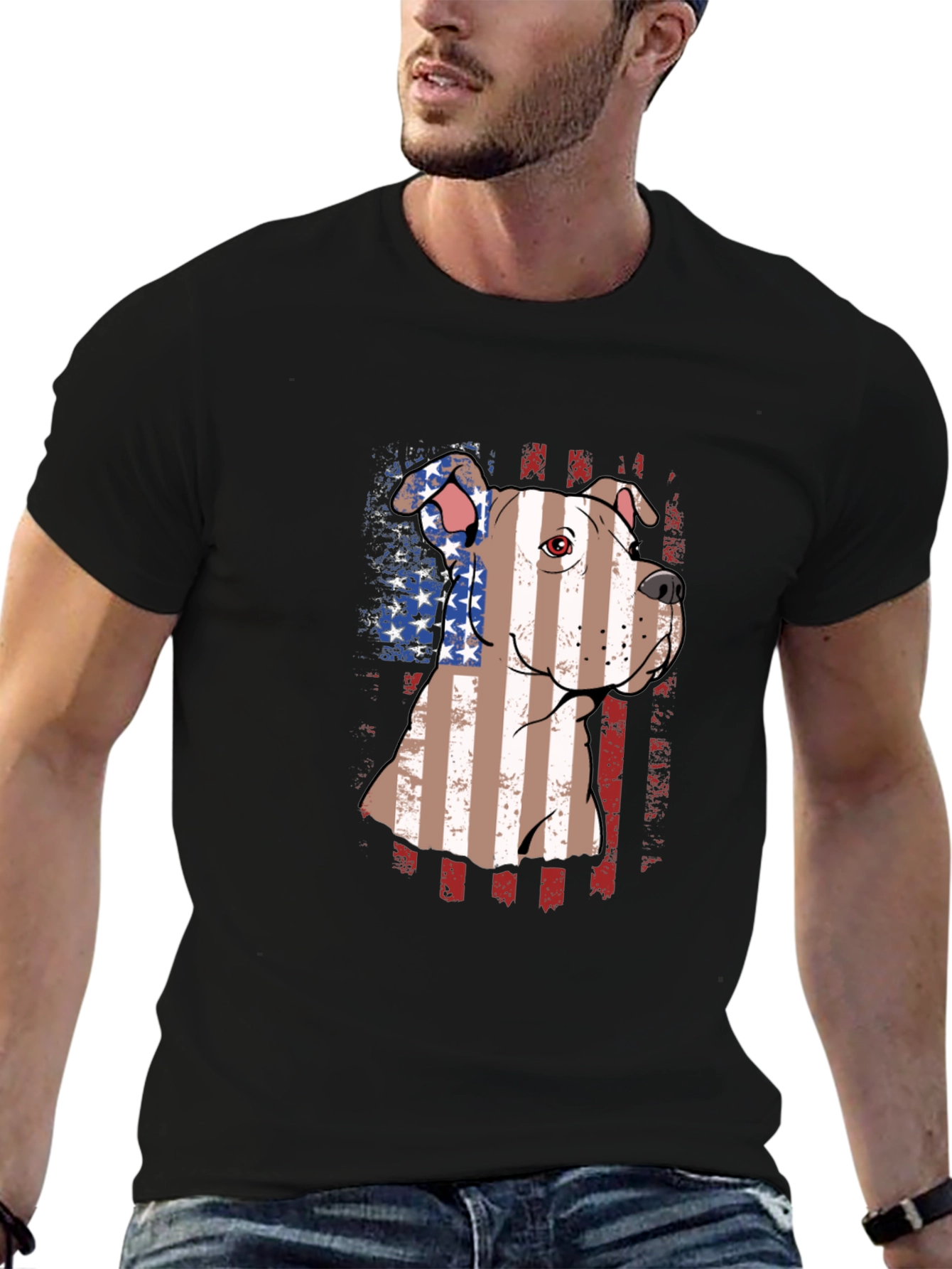 American Pit Bull Dog Patriotic T-Shirt