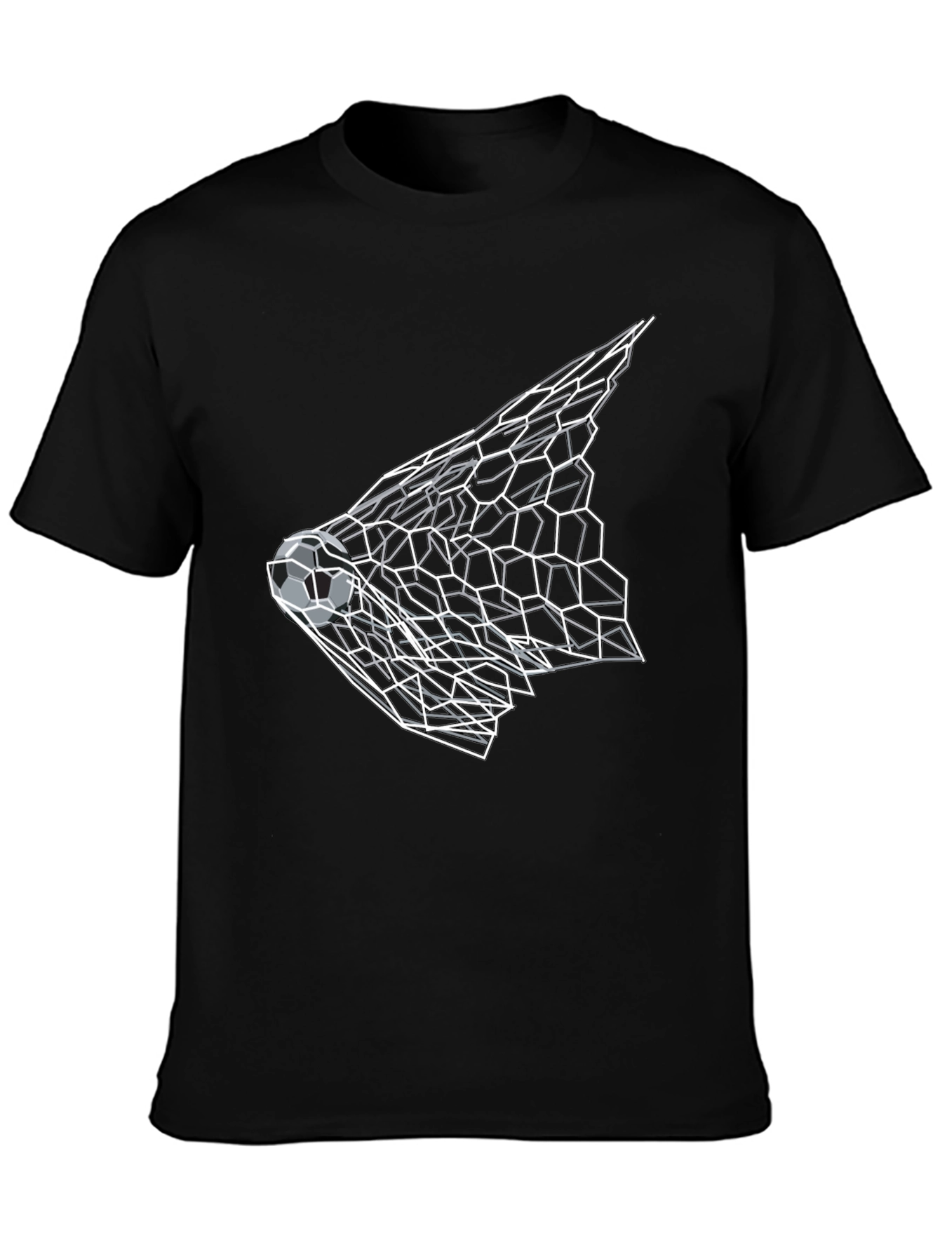 Soccer Goal Graphic Tee - Black Cotton Shirt