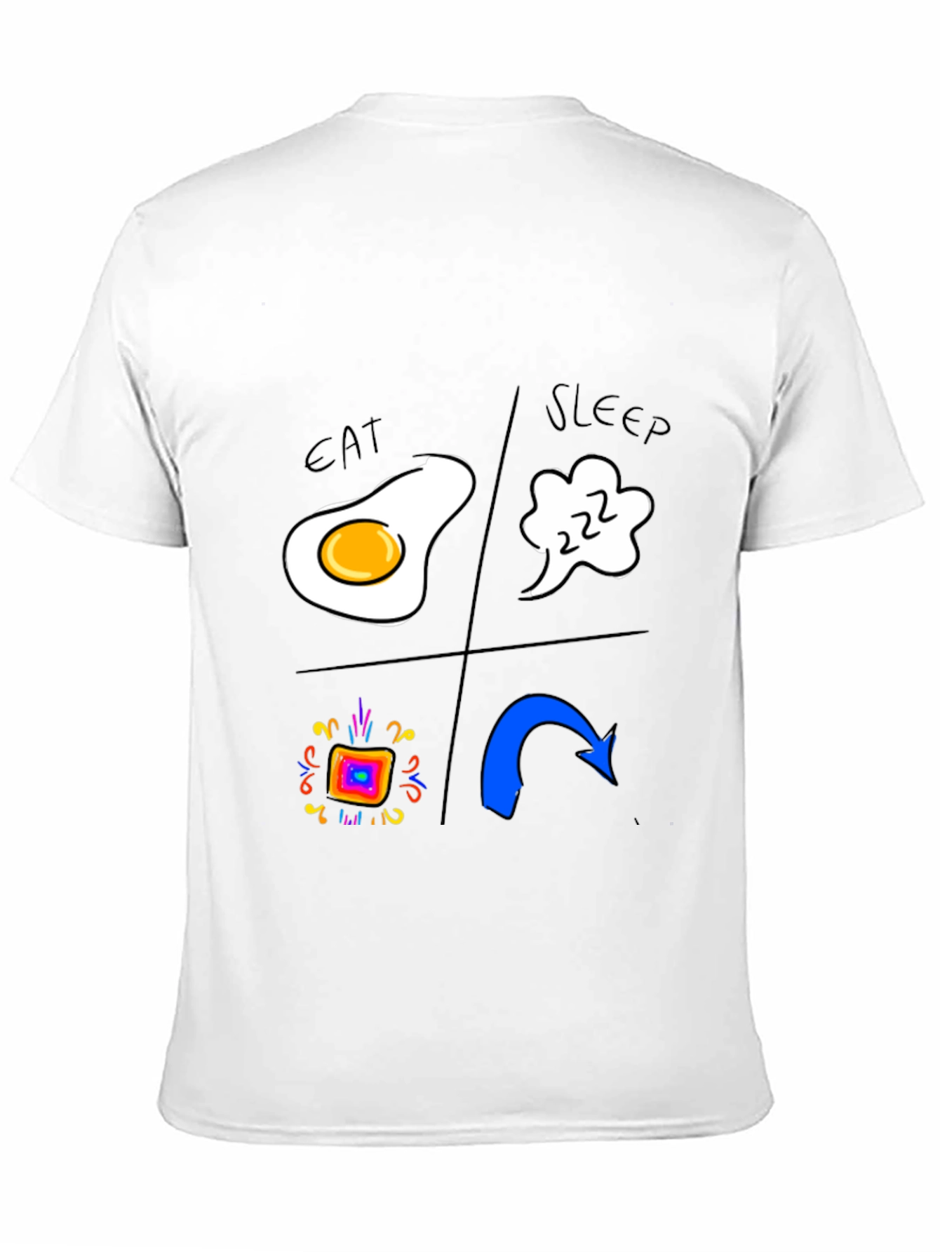 Eat Sleep Rave Repeat Black T-Shirt