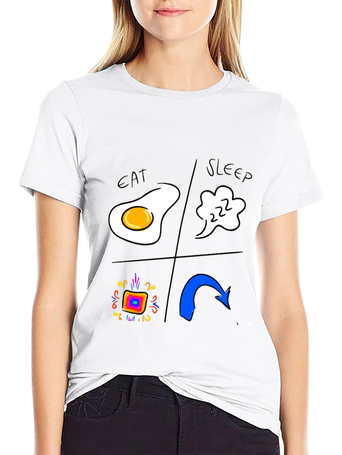 Eat Sleep Rave Repeat Black T-Shirt