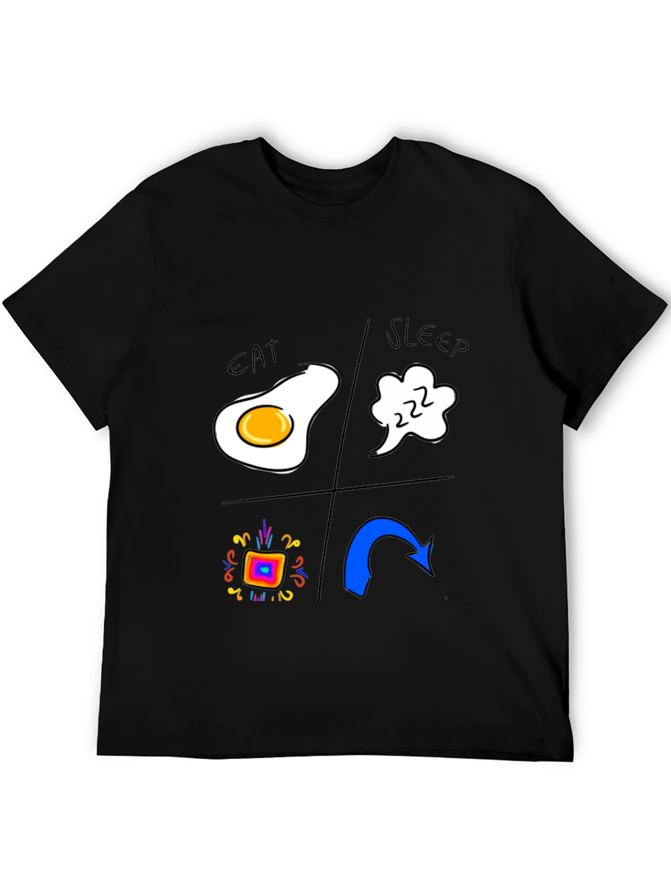 Eat Sleep Rave Repeat Black T-Shirt
