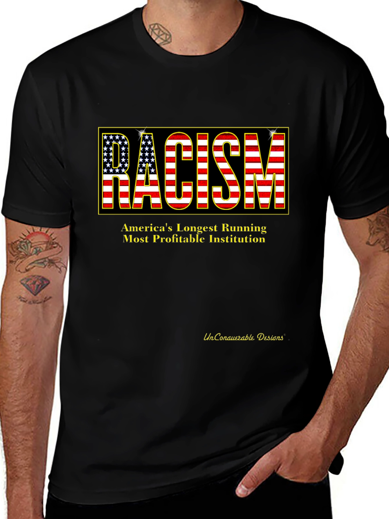 Racism USA Flag Graphic T-Shirt