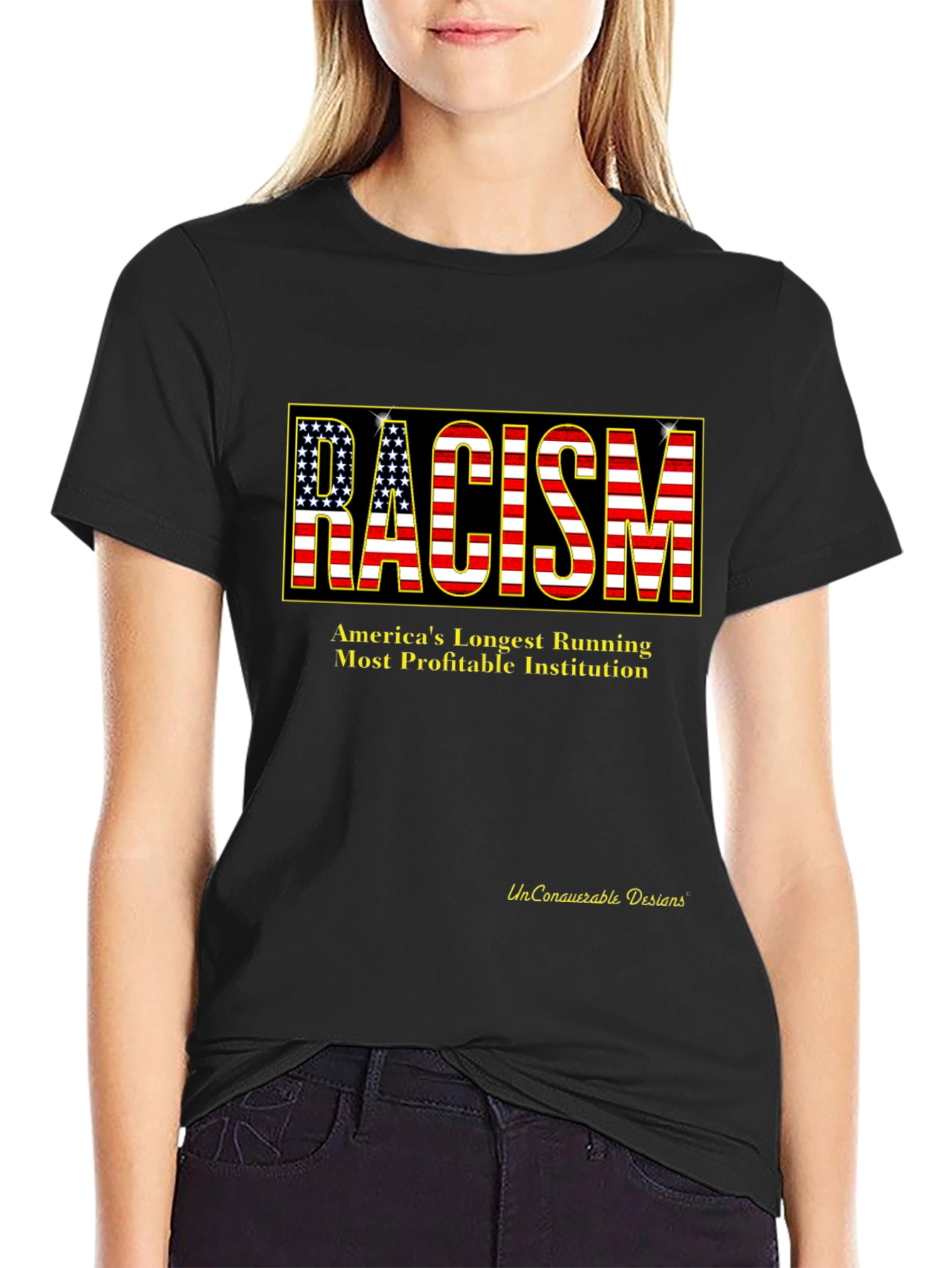 Racism USA Flag Graphic T-Shirt