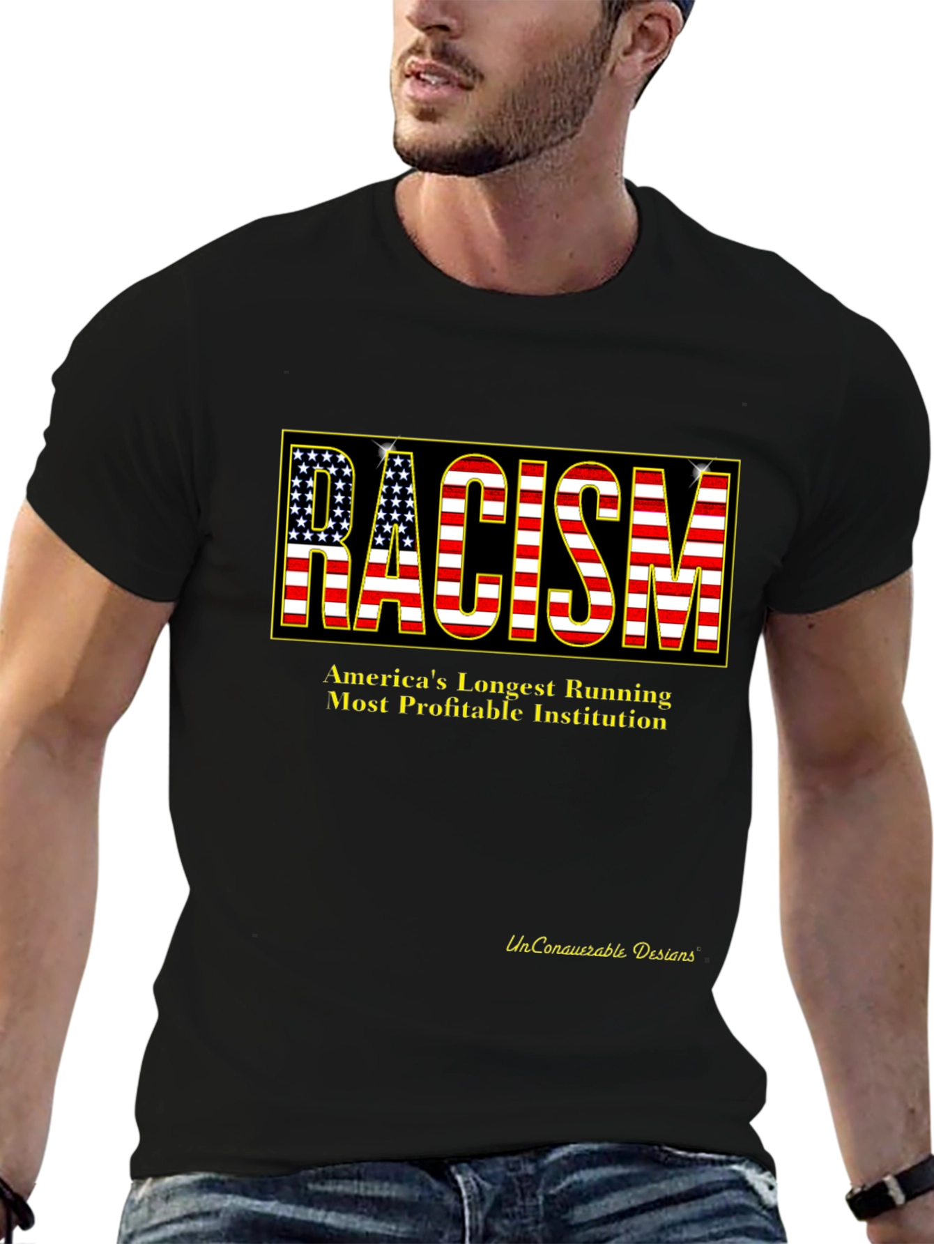 Racism USA Flag Graphic T-Shirt