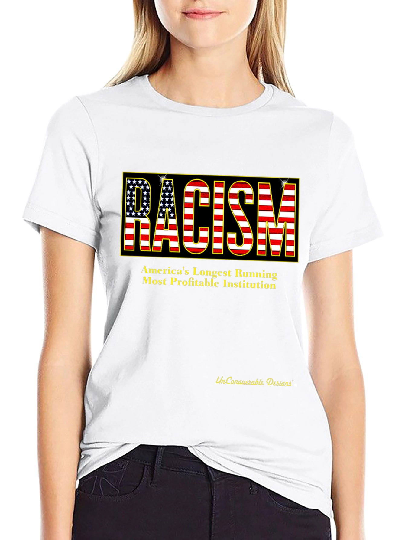 Racism USA Flag Graphic T-Shirt