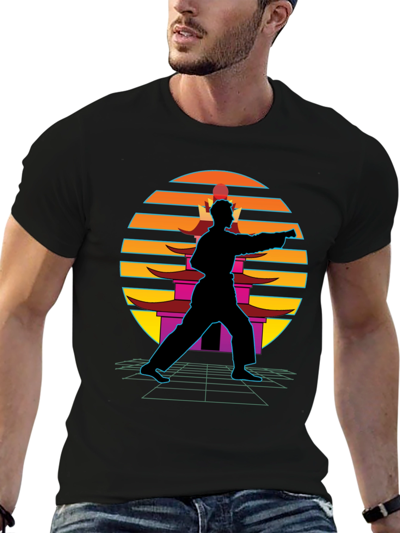 Retro Karate Black T-Shirt
