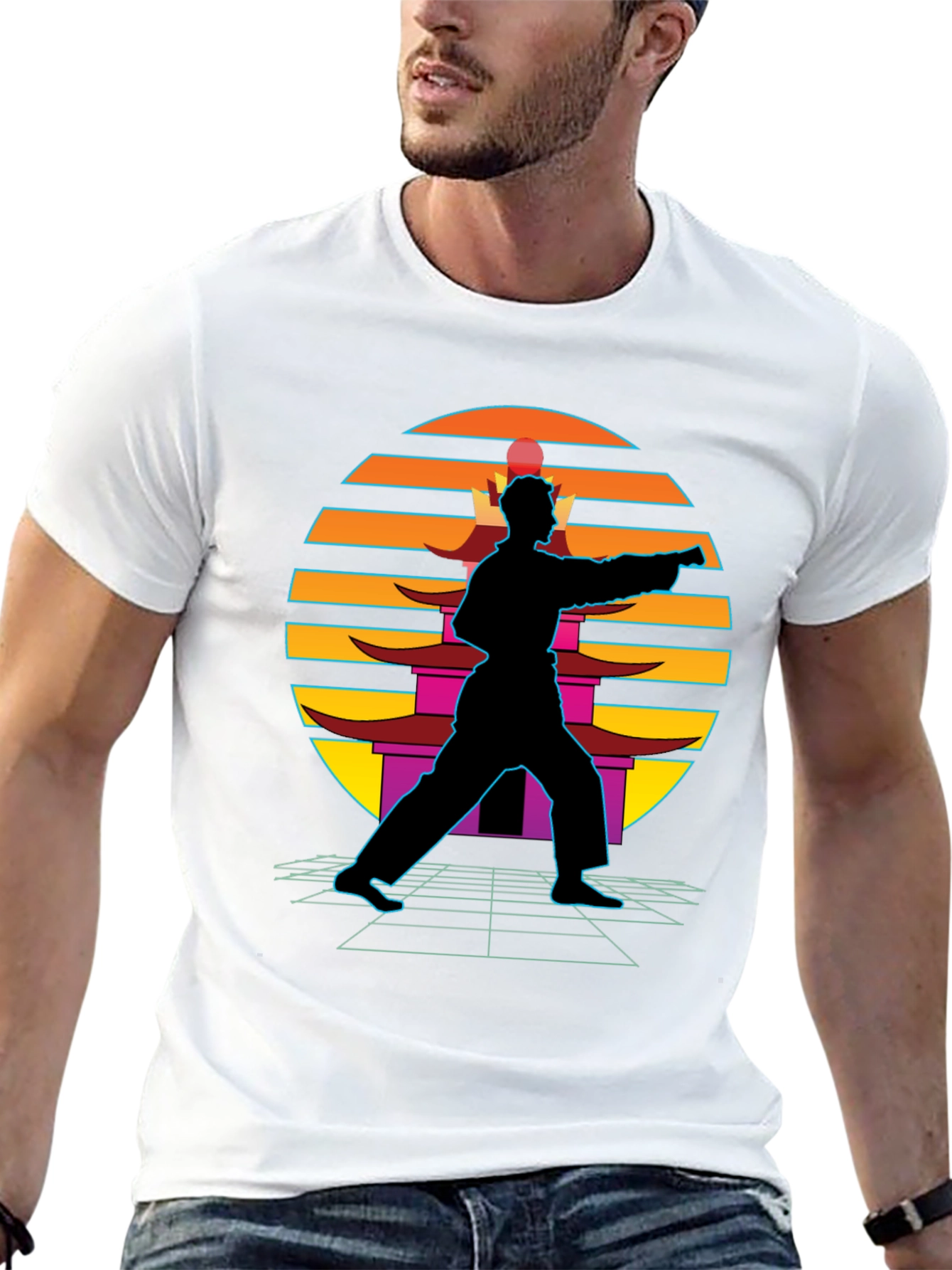Retro Karate Black T-Shirt