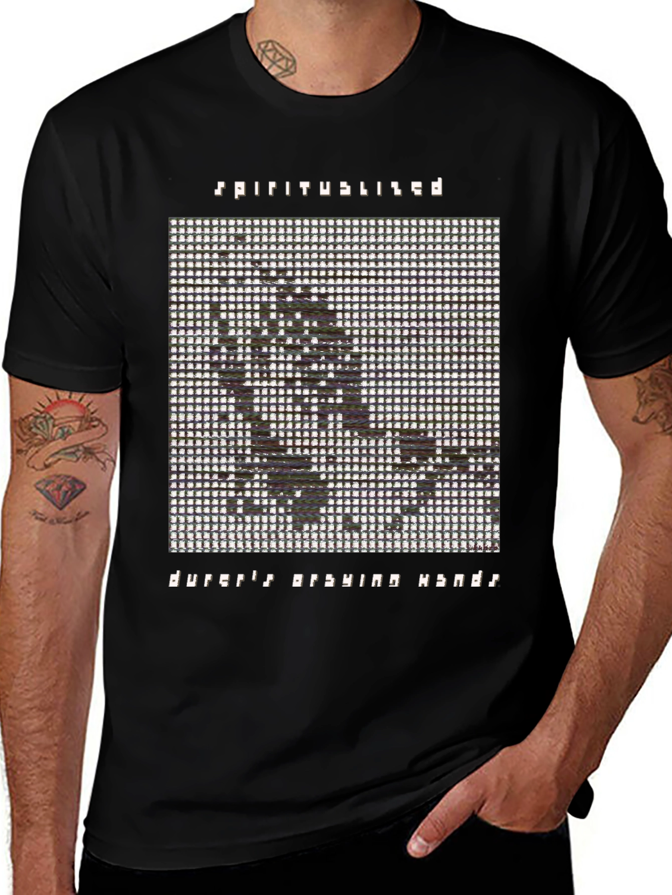 Spiritualized Durers Praying Hands Black T-Shirt
