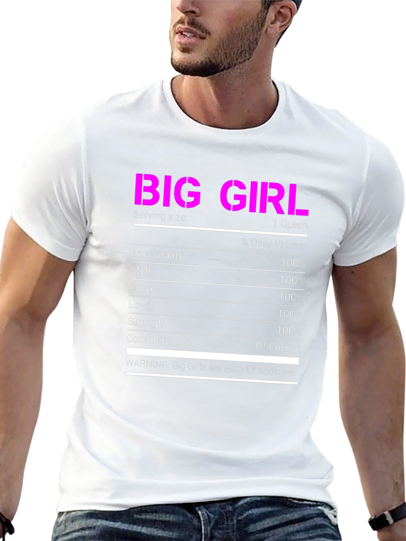 Big Girl Nutrition Facts T-Shirt Funny Novelty Tee