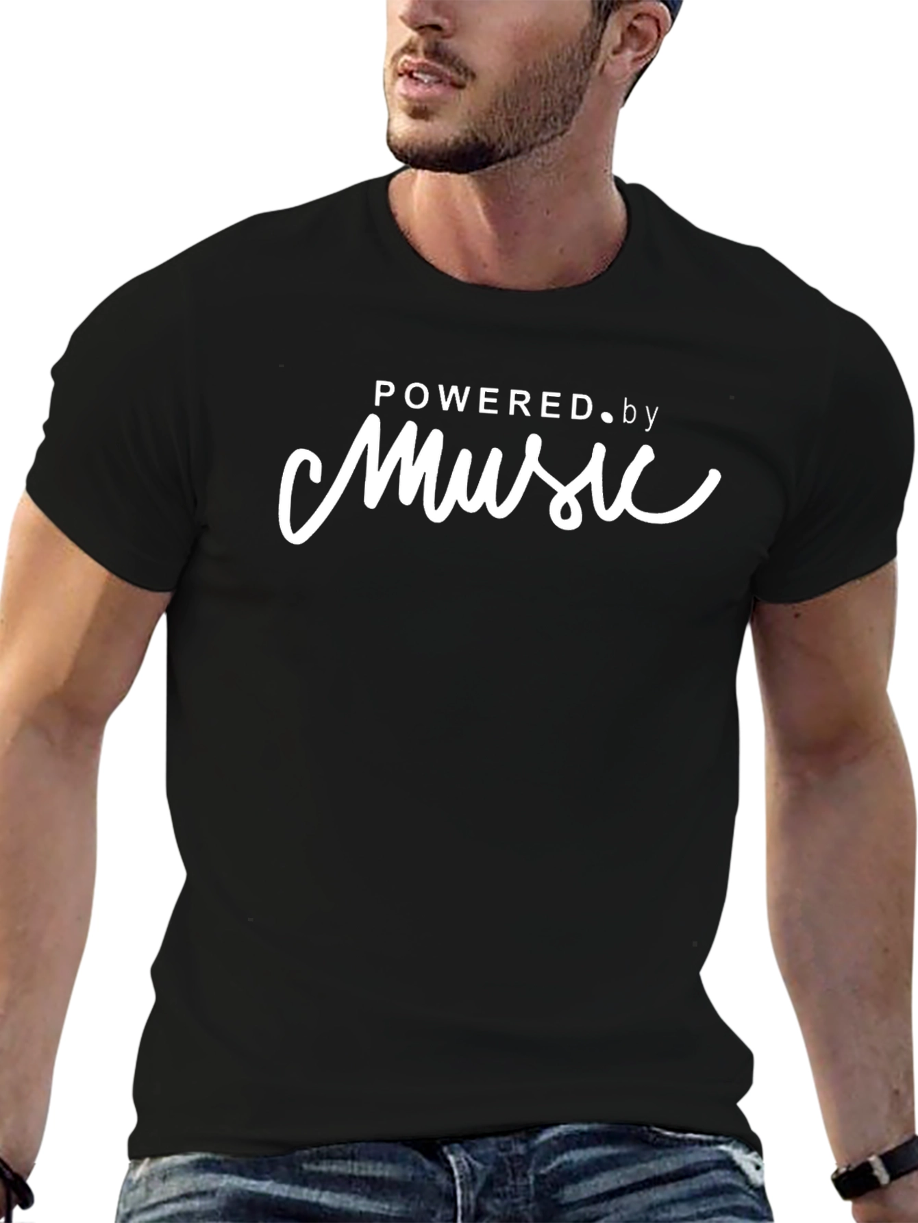 Powered By Music Graphic T-Shirt