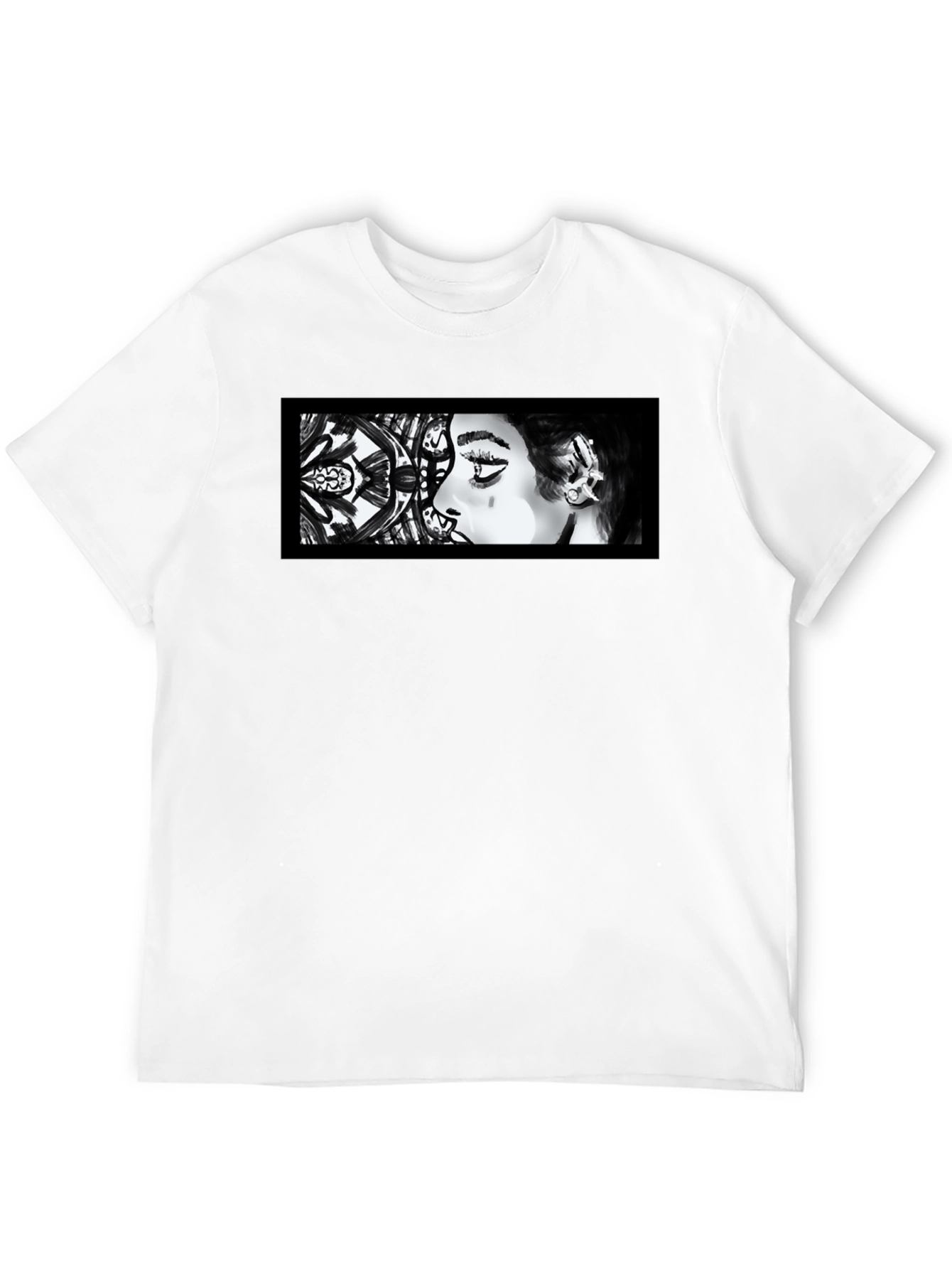 Abstract Woman Graphic Black T-Shirt