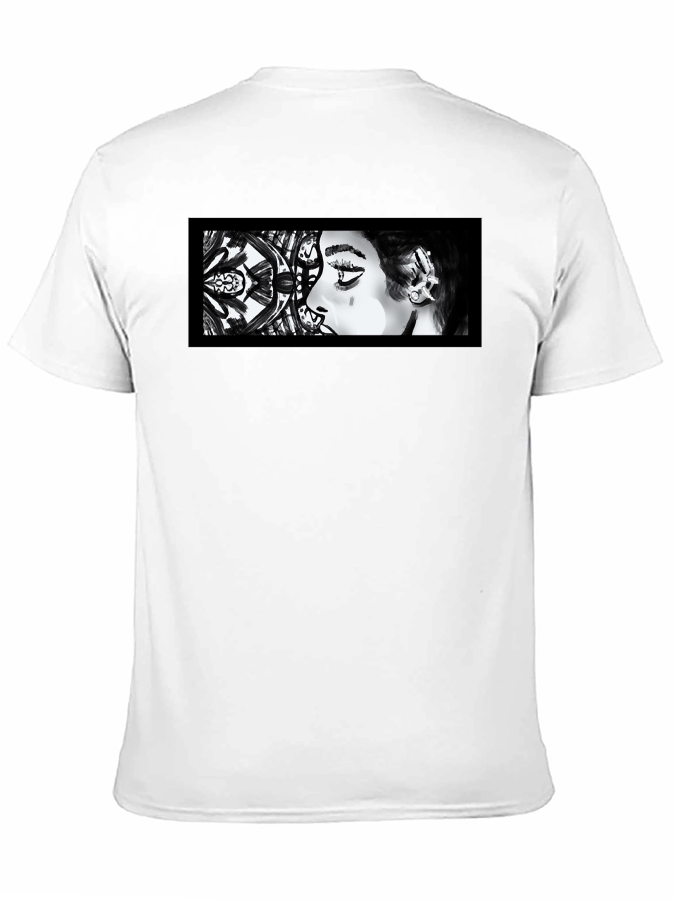 Abstract Woman Graphic Black T-Shirt