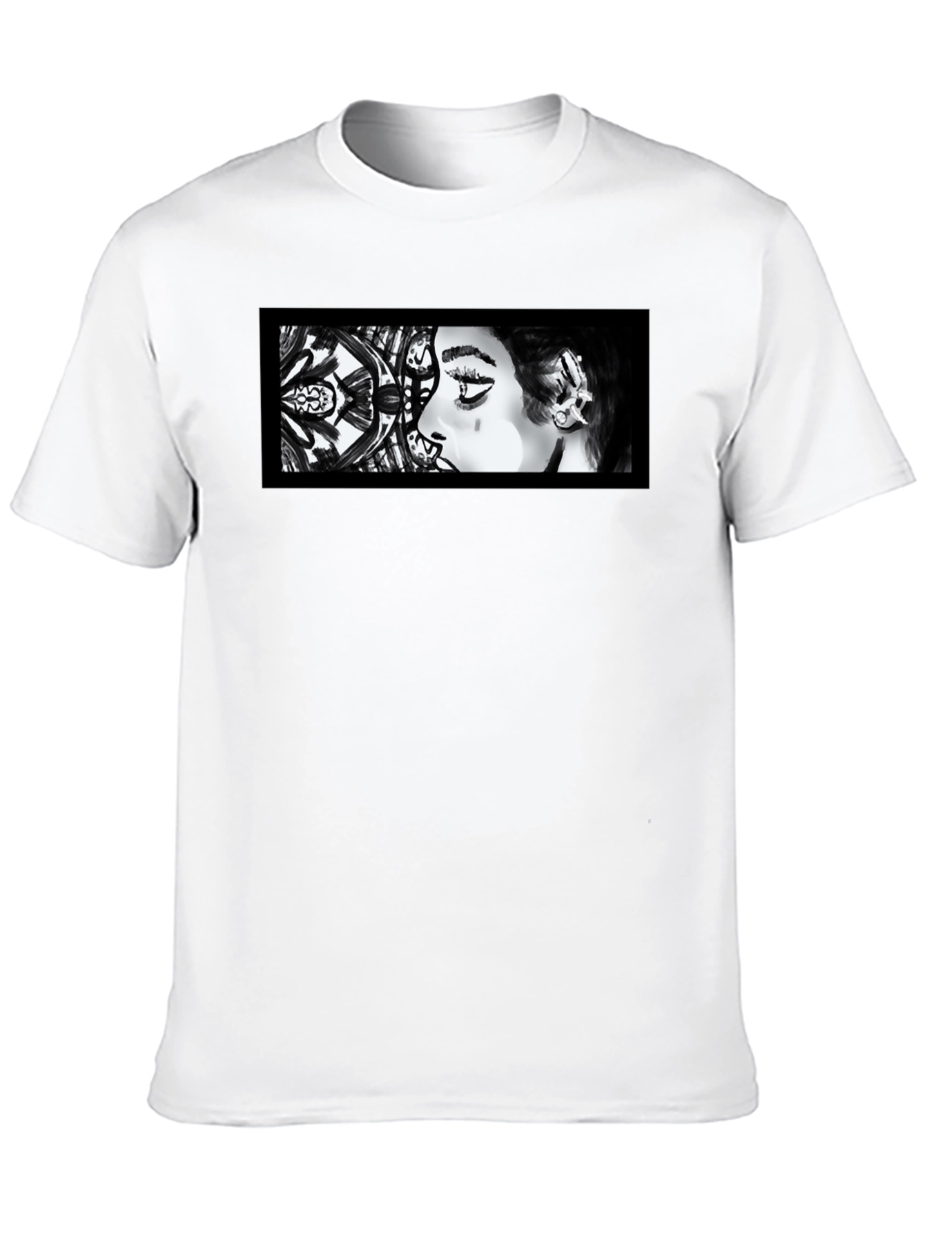 Abstract Woman Graphic Black T-Shirt