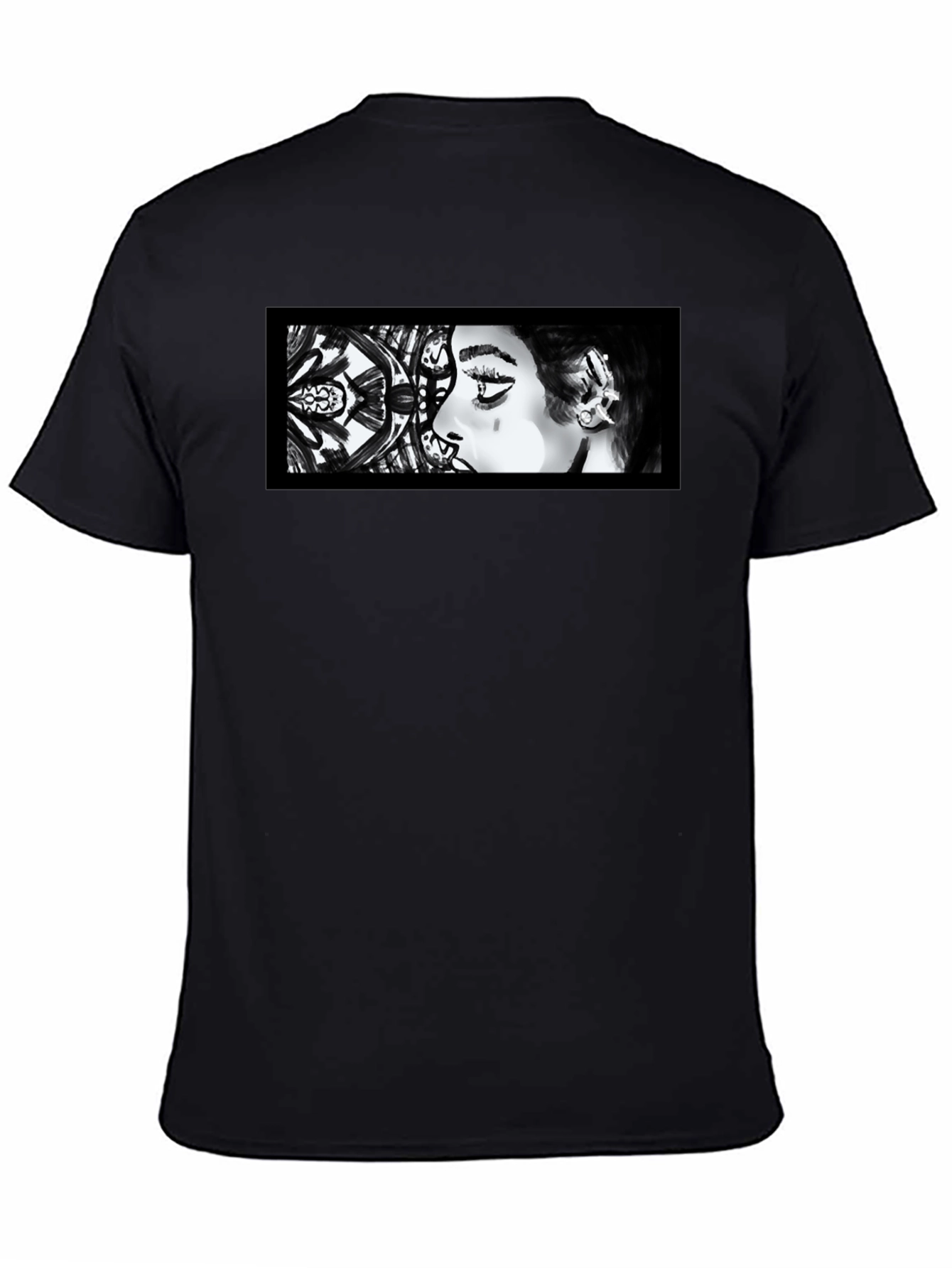 Abstract Woman Graphic Black T-Shirt