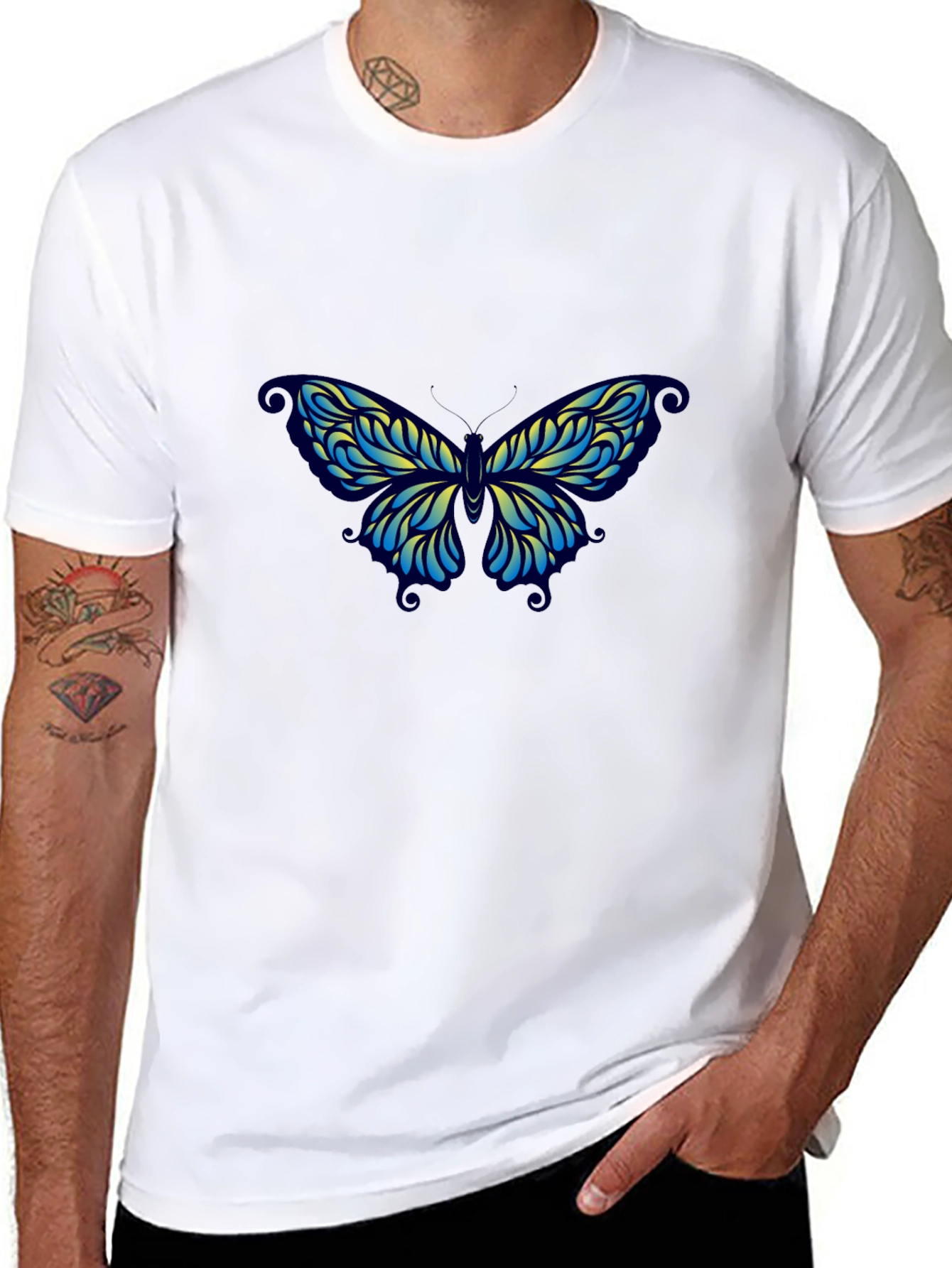 Butterfly Graphic Black T-Shirt - Stylish & Comfortable