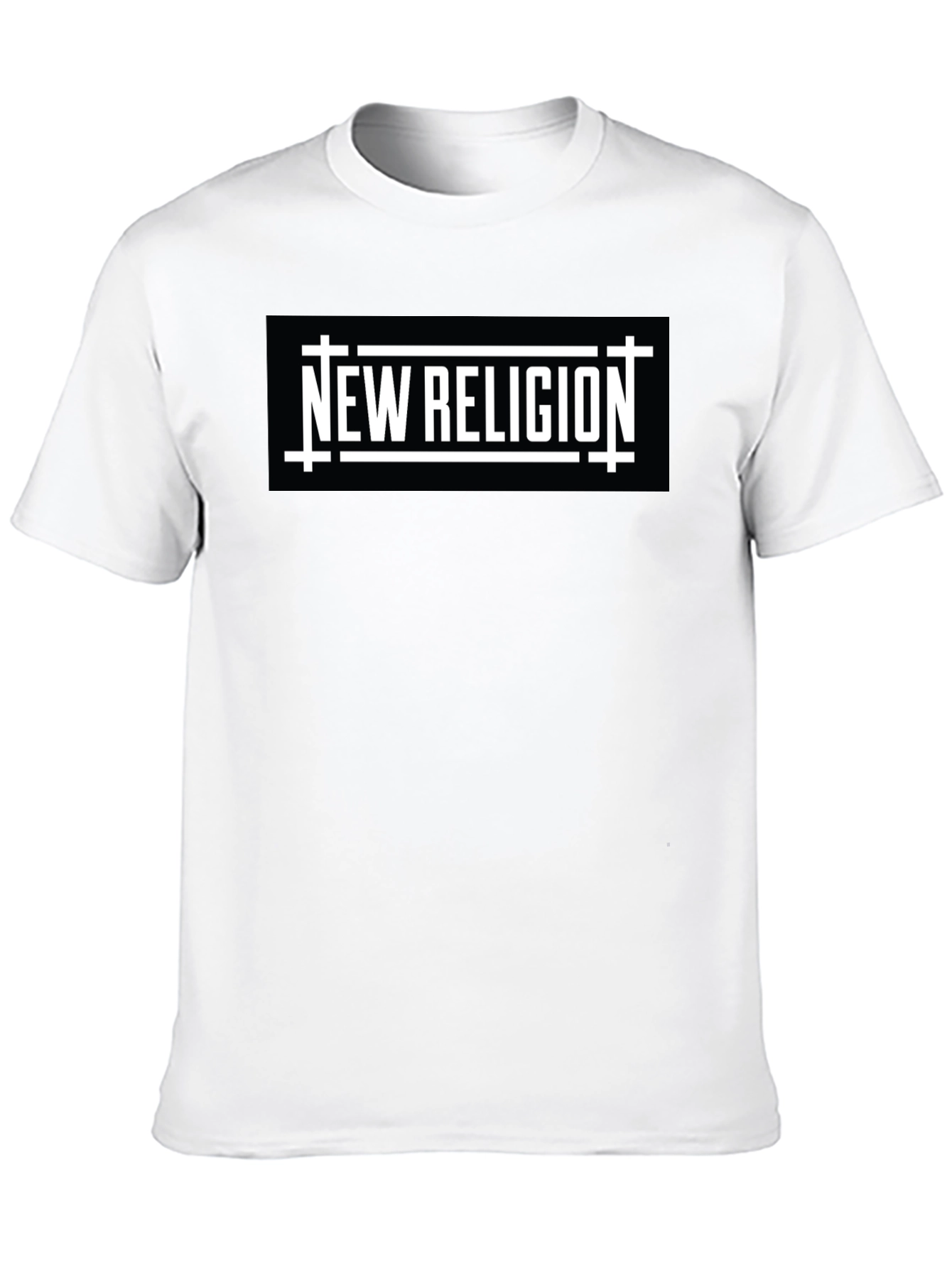 New Religion Graphic Tee - Black Cotton Casual Shirt