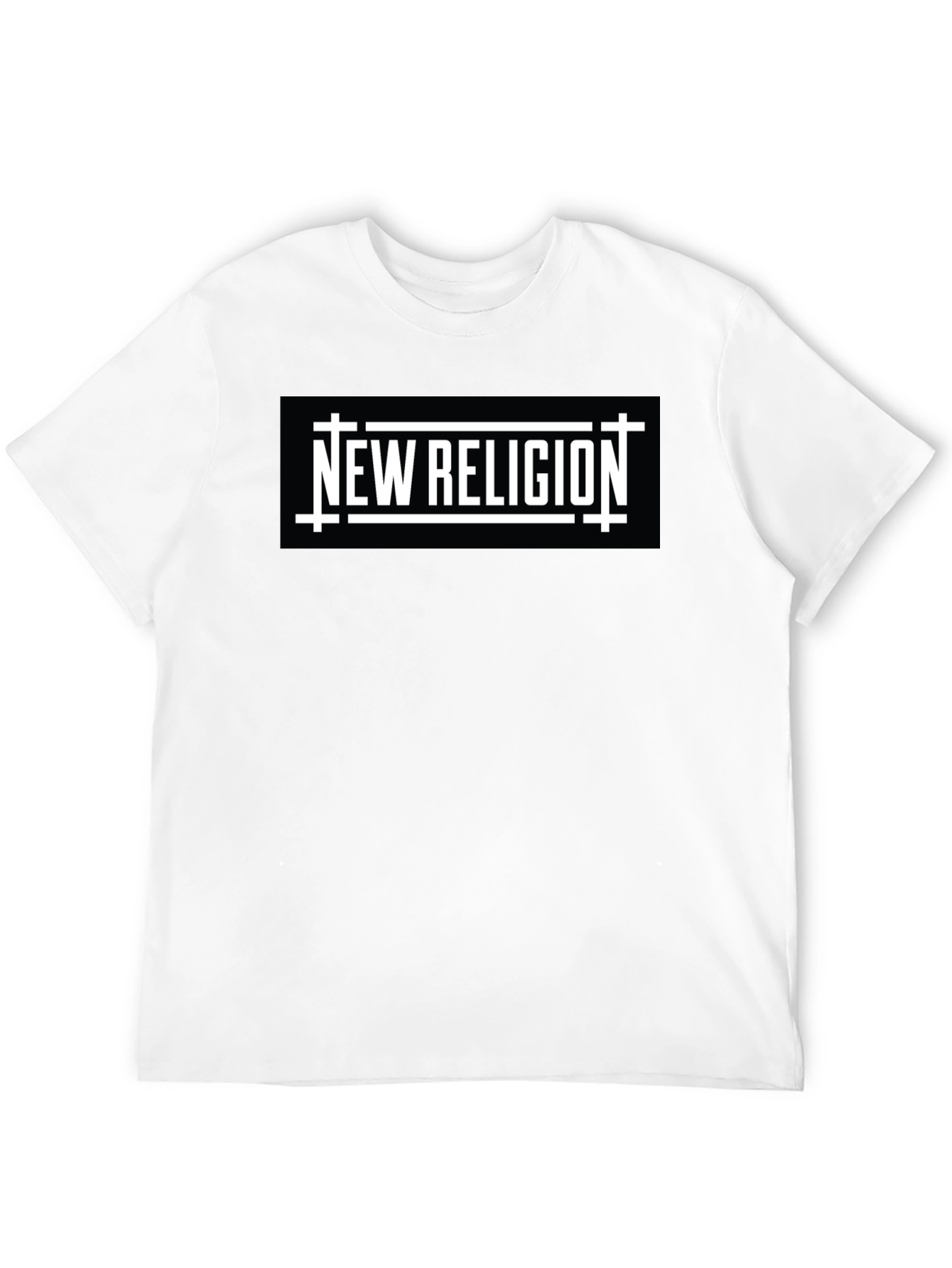 New Religion Graphic Tee - Black Cotton Casual Shirt