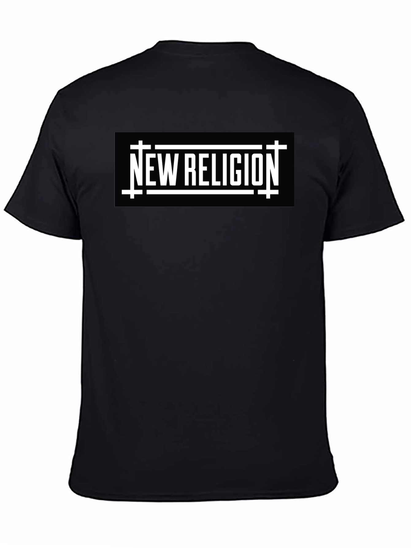 New Religion Graphic Tee - Black Cotton Casual Shirt