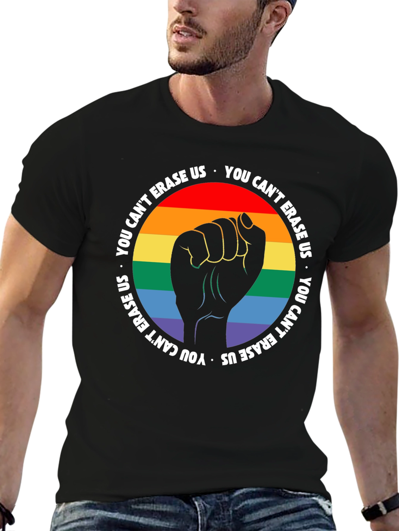 Pride Fist T-Shirt - You Cant Erase Us