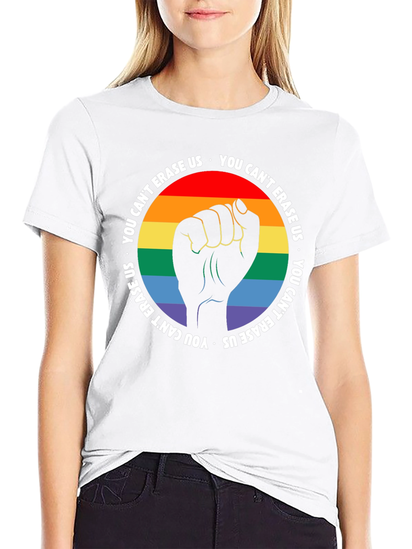 Pride Fist T-Shirt - You Cant Erase Us