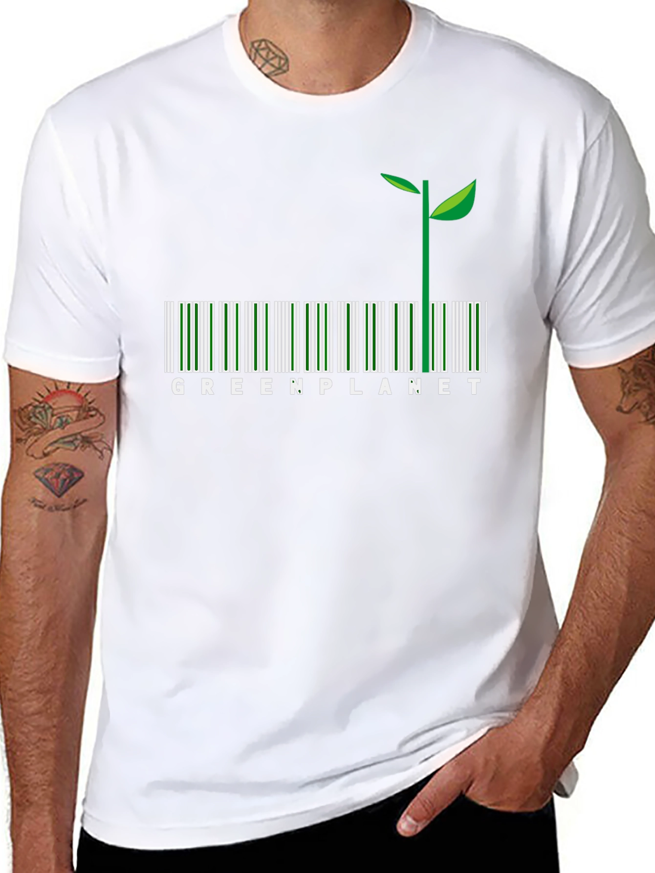 Green Planet Barcode T-Shirt