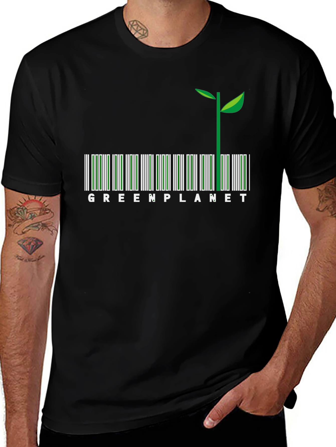 Green Planet Barcode T-Shirt