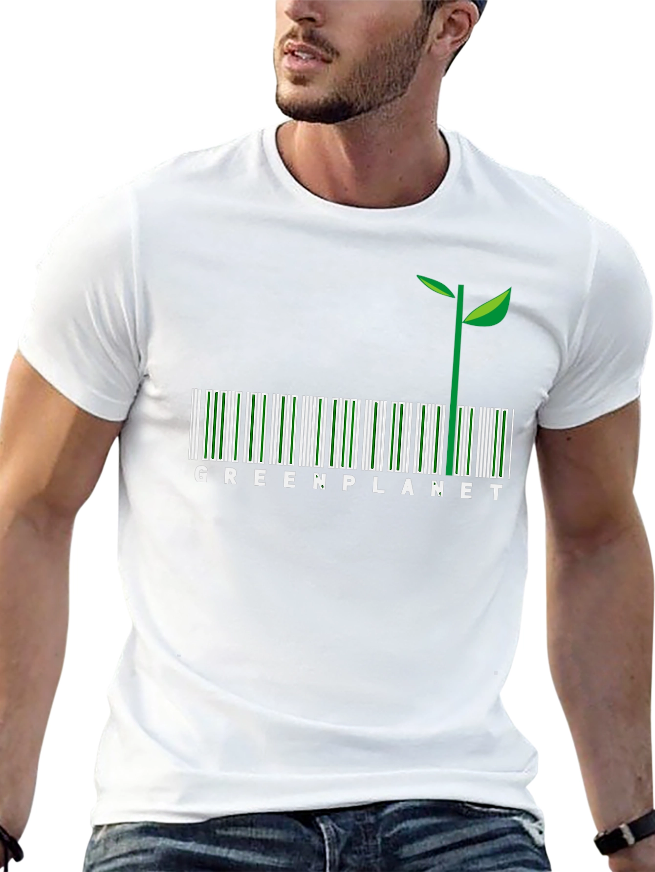 Green Planet Barcode T-Shirt