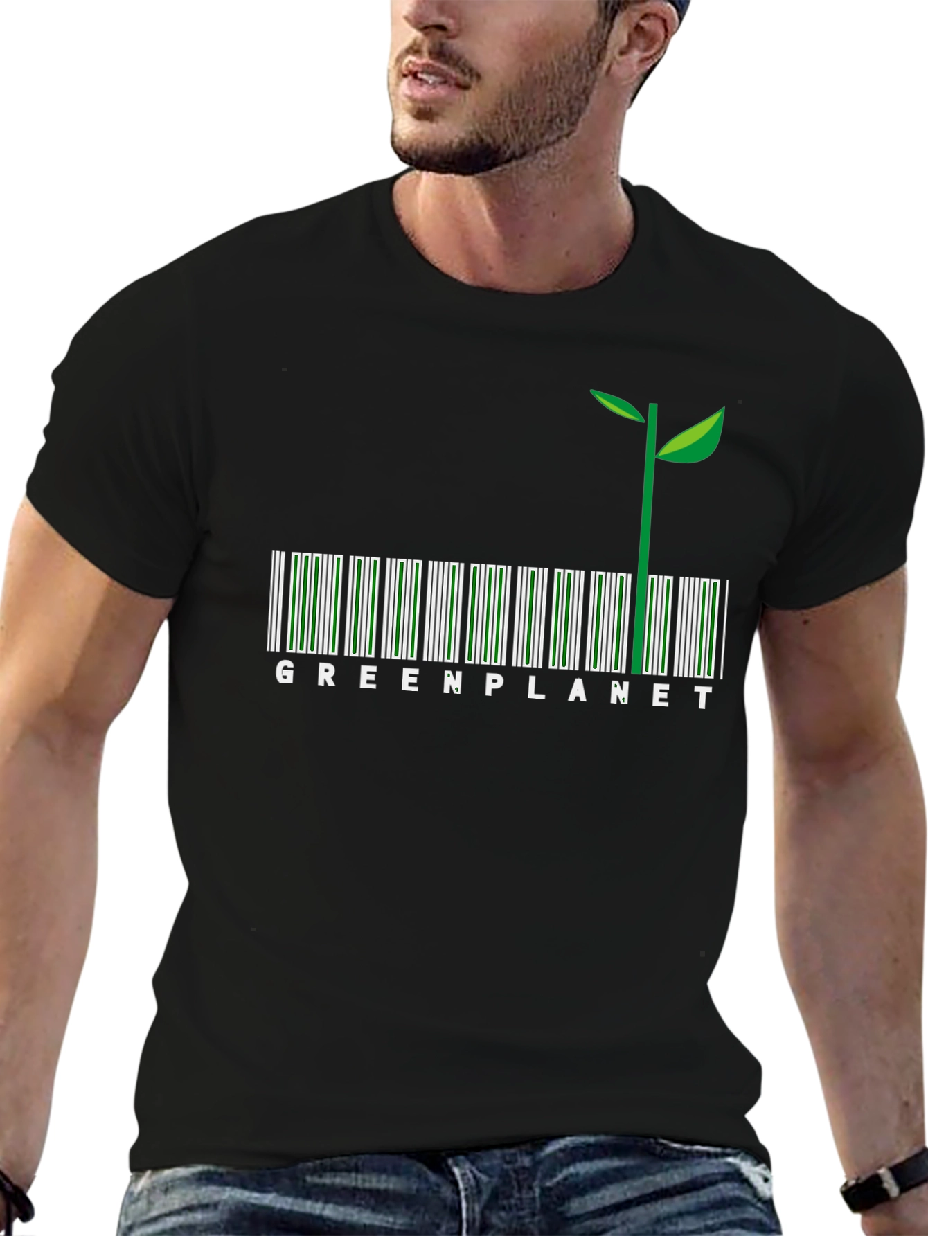Green Planet Barcode T-Shirt