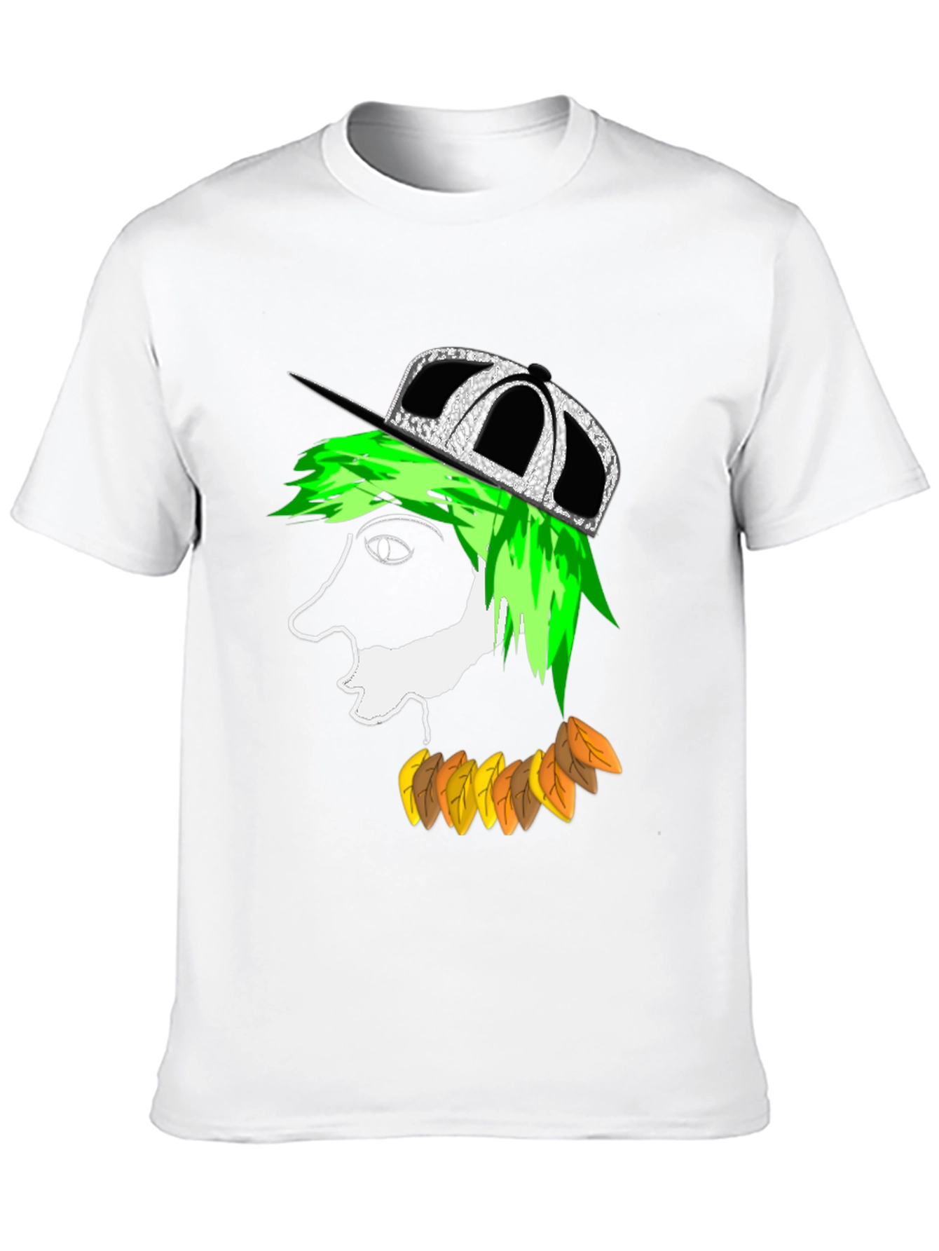 Funky Cartoon Face Black T-Shirt
