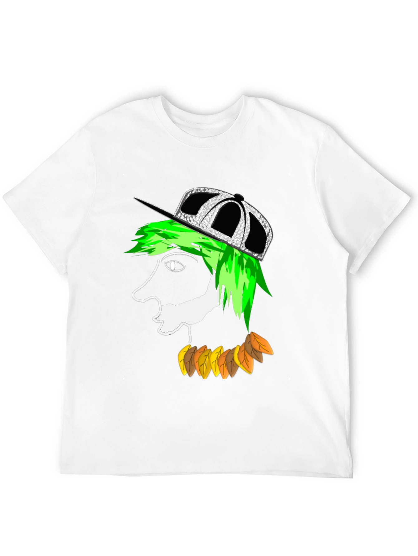 Funky Cartoon Face Black T-Shirt