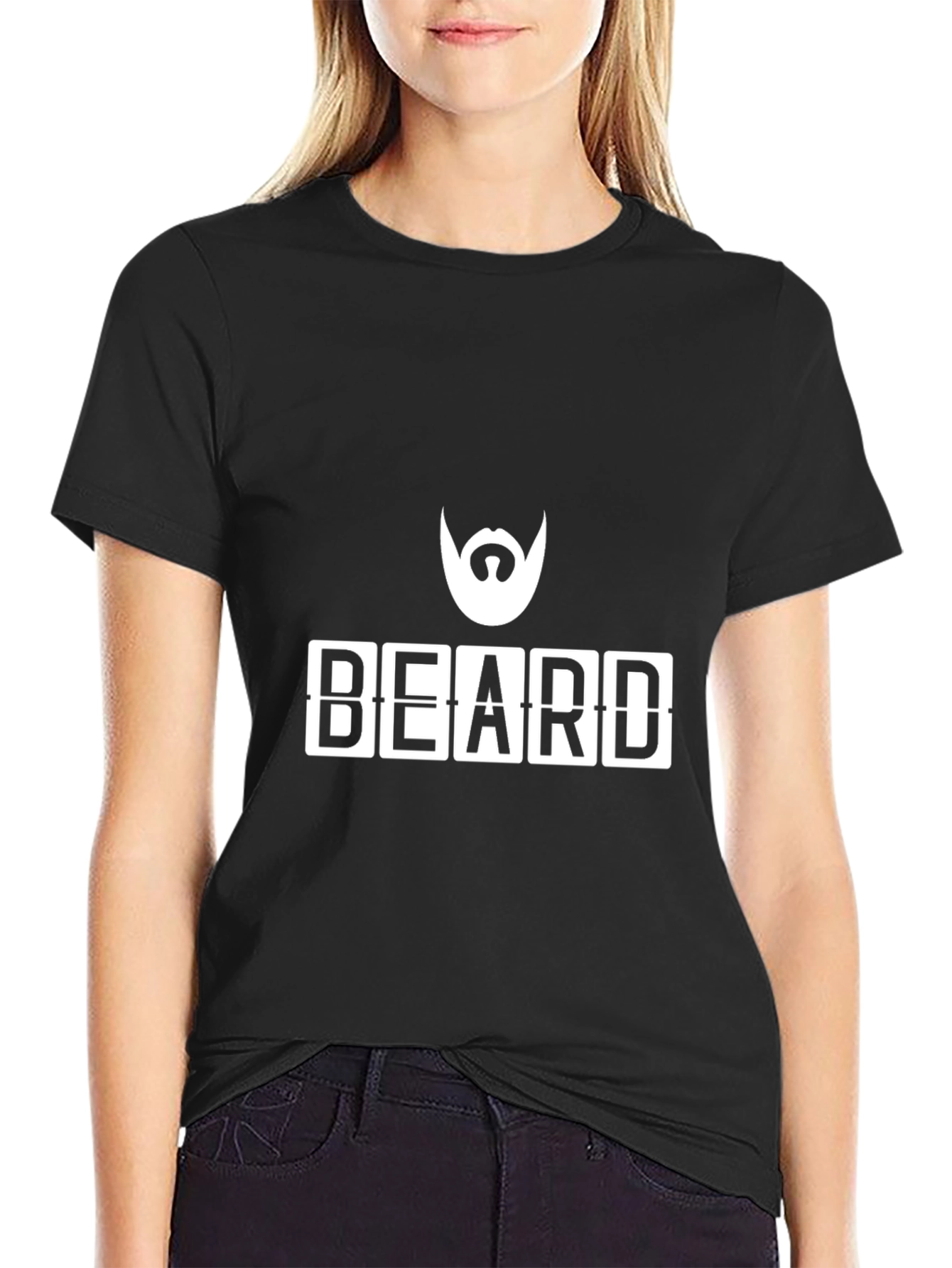 Beard Graphic T-Shirt - Cool Mens Black Tee