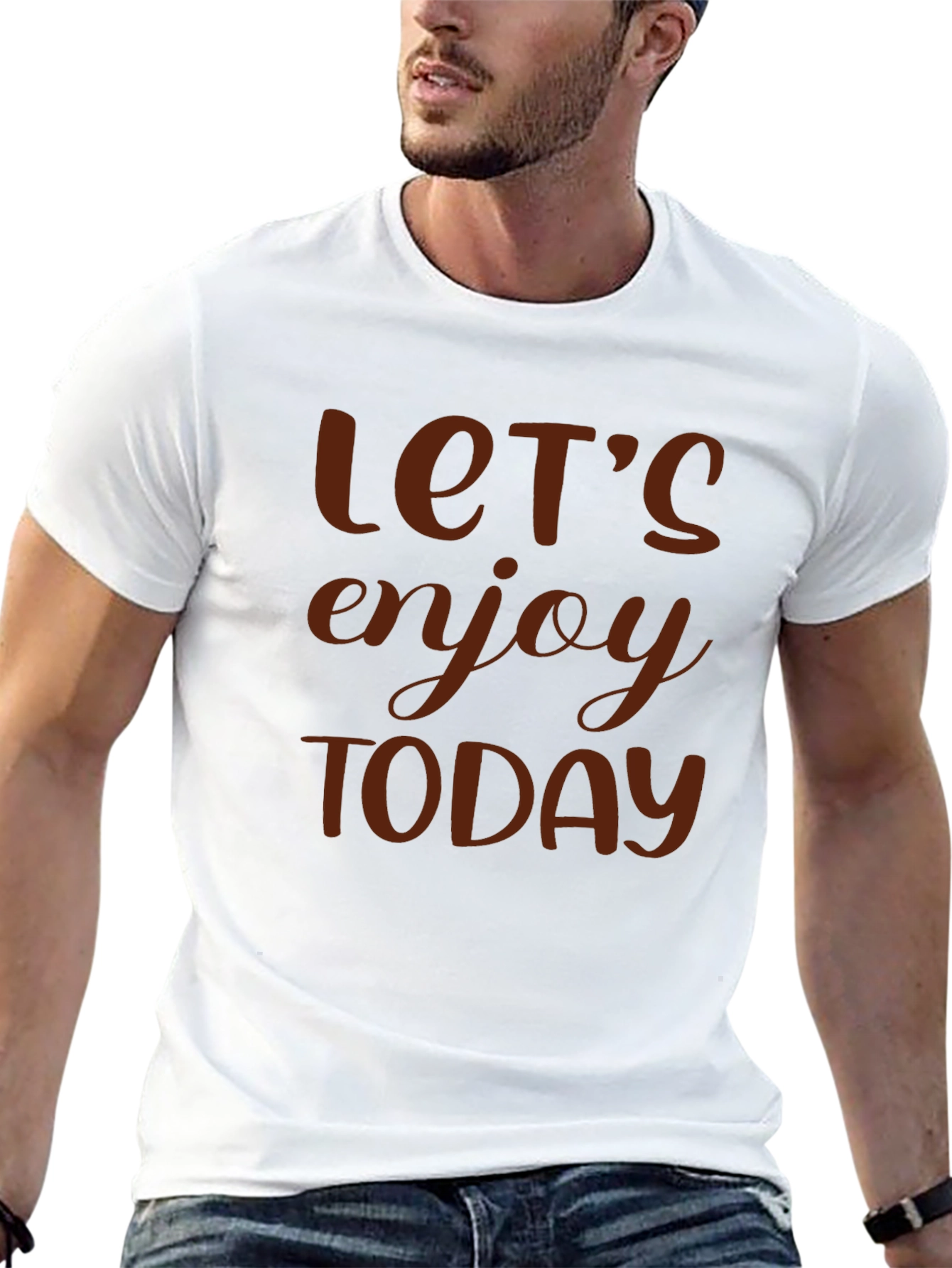 Lets Enjoy Today Graphic Tee - Black