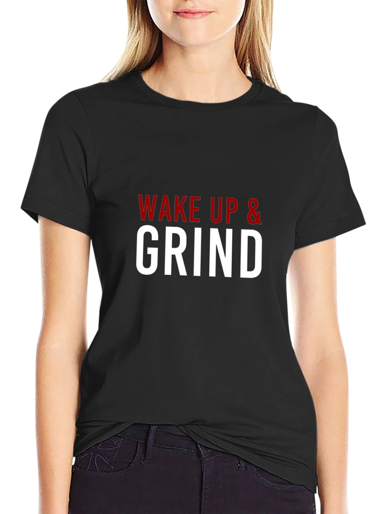 Wake Up & Grind Motivational T-Shirt - Black