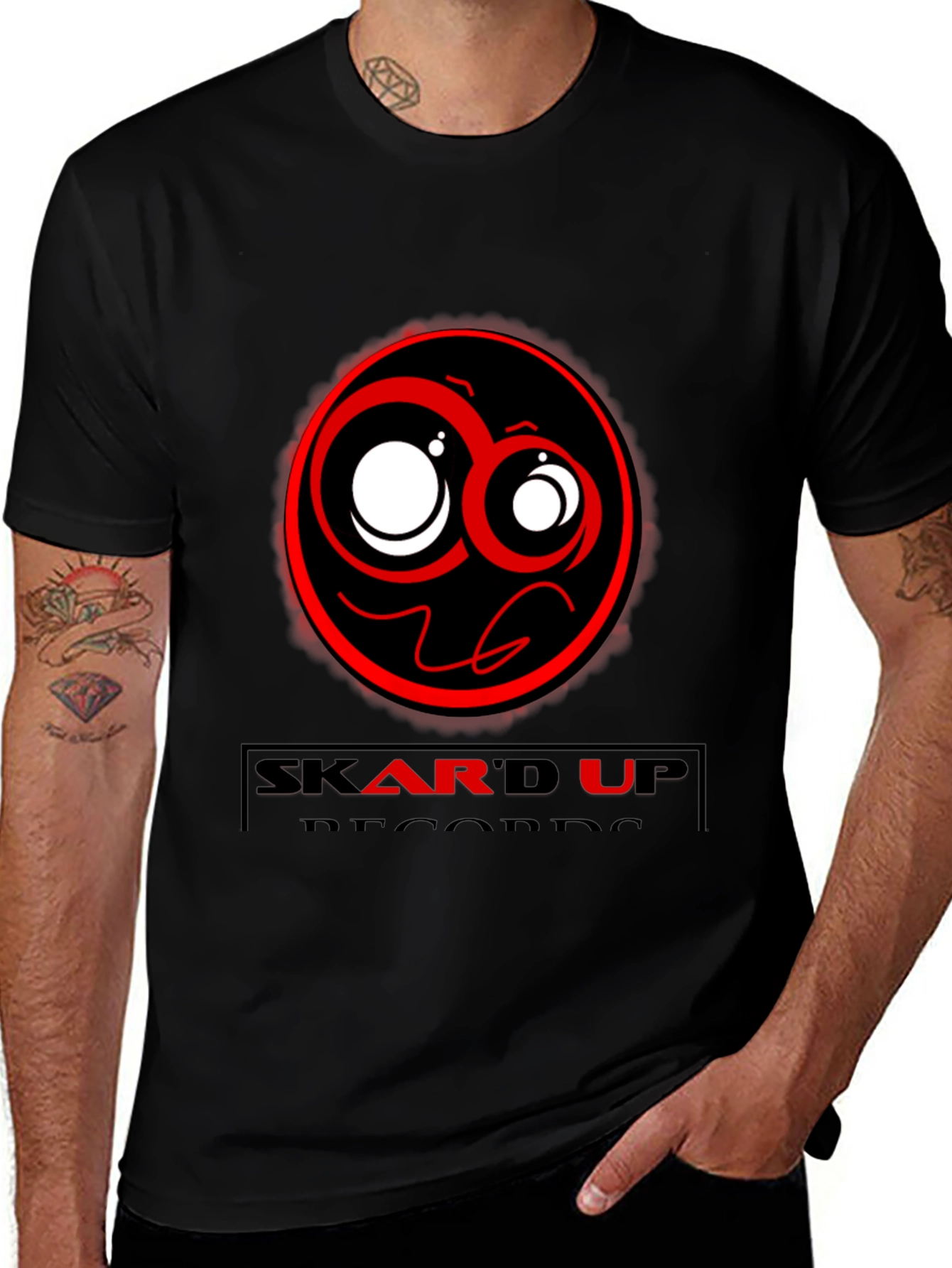 Skard Up Records Black Graphic Tee