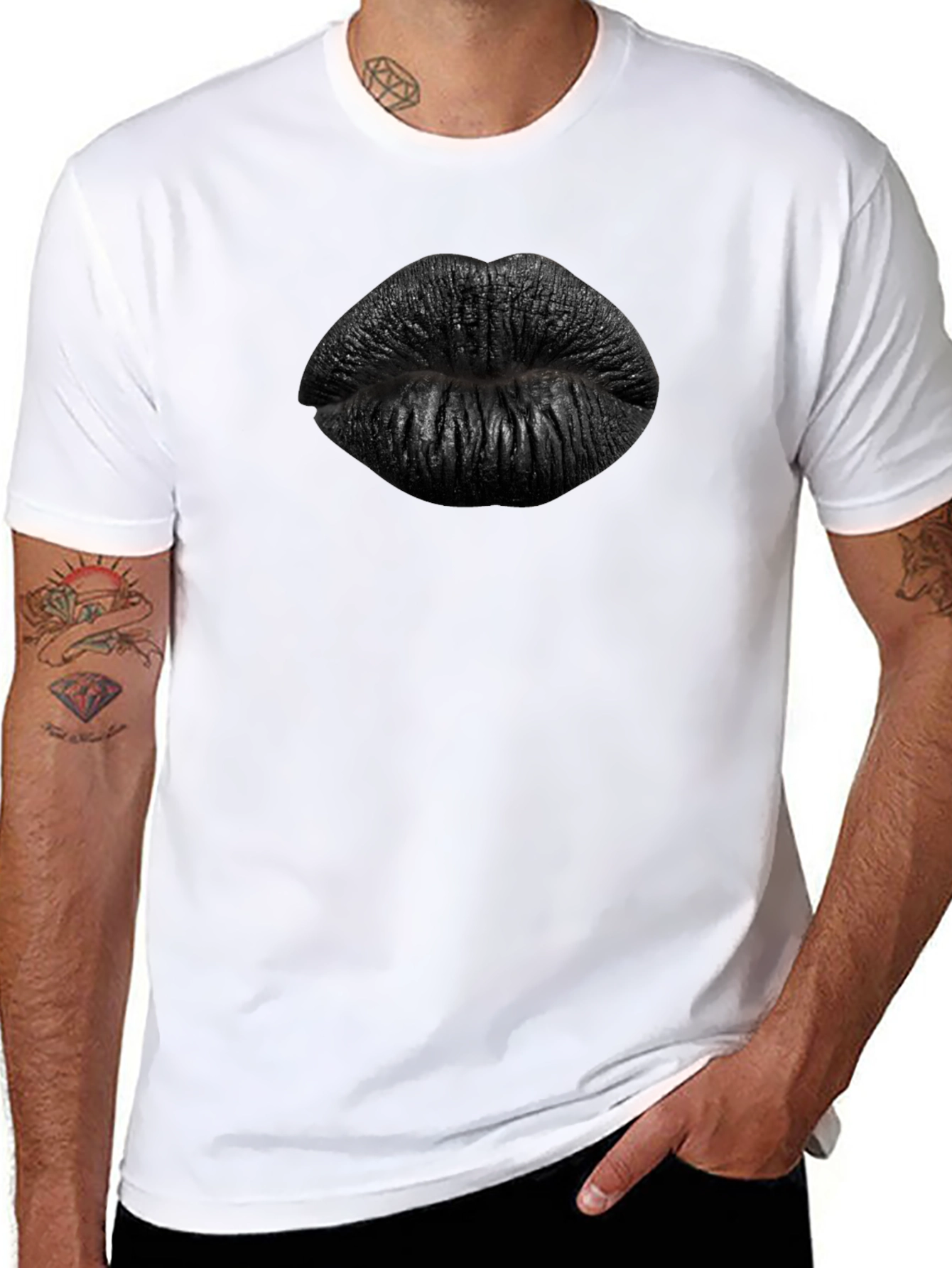 Black Lips Graphic Tee - Edgy Fashion Statement