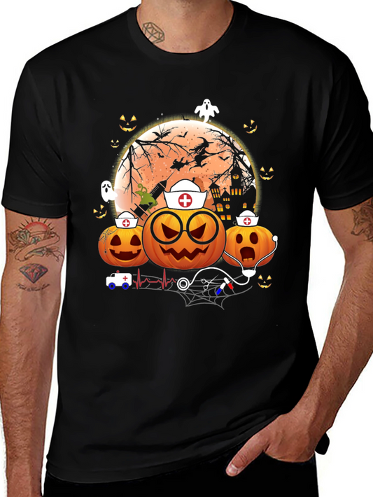 Halloween Nurse Pumpkin Graphic Tee