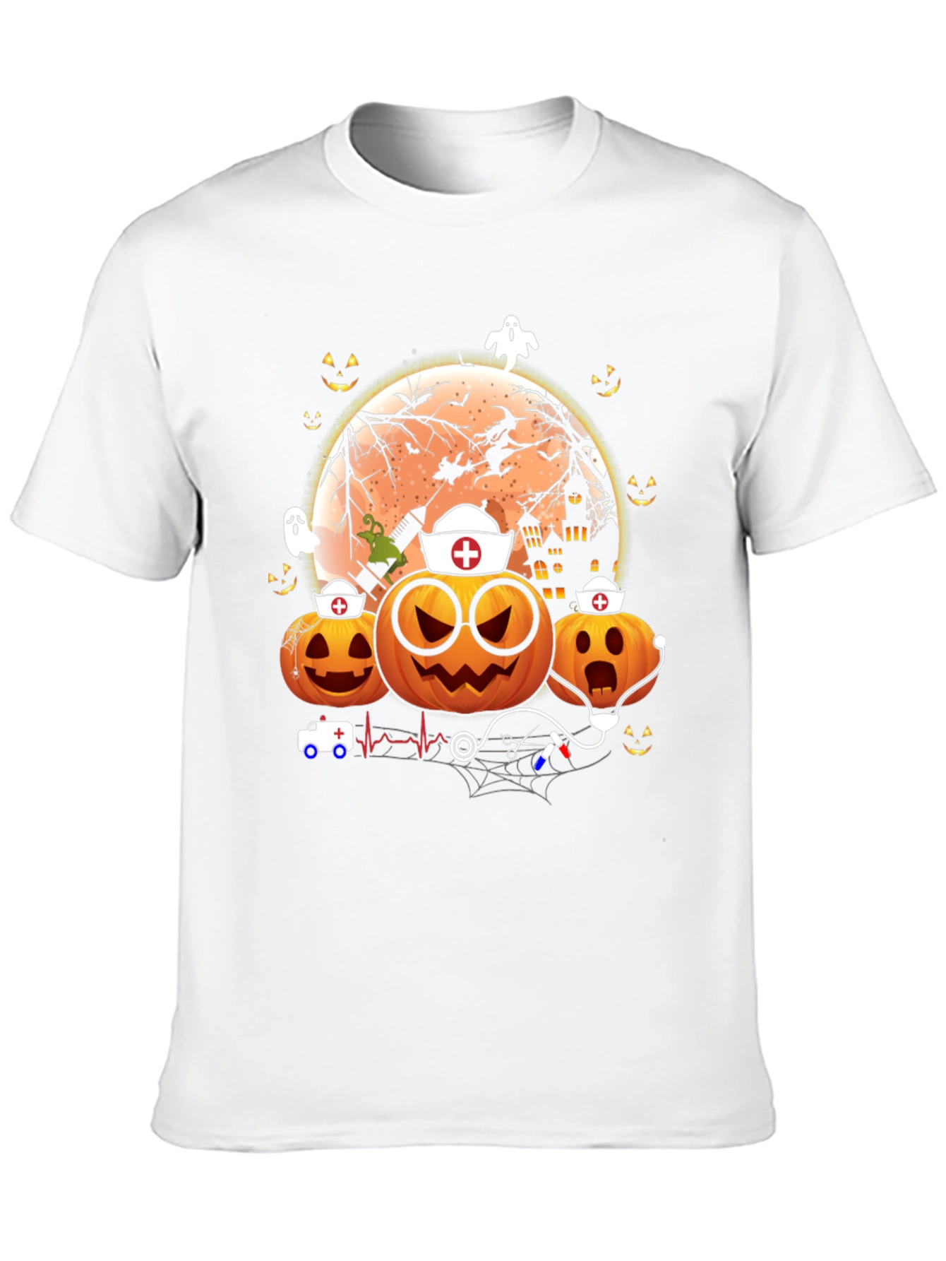 Halloween Nurse Pumpkin Graphic Tee