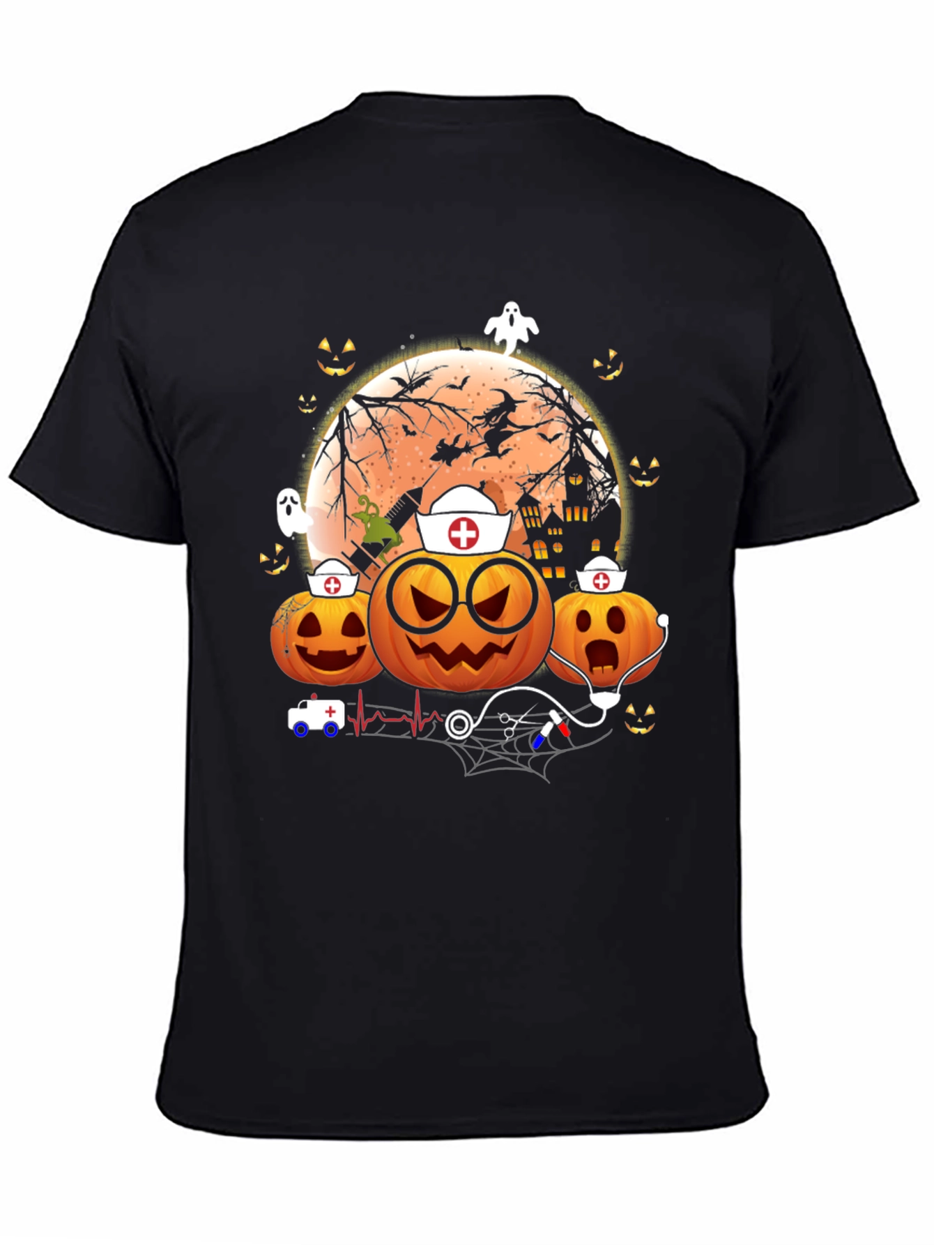 Halloween Nurse Pumpkin Graphic Tee