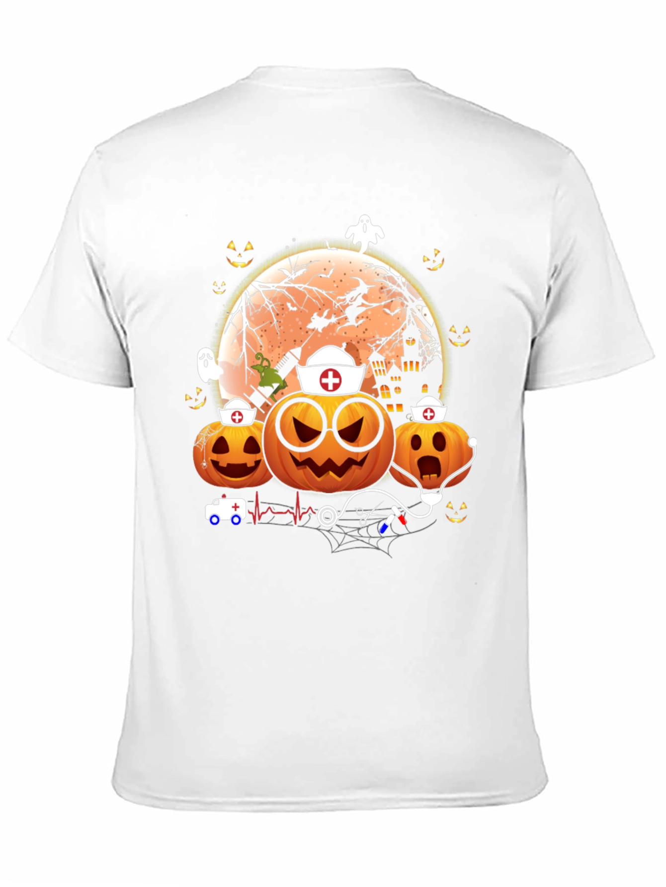 Halloween Nurse Pumpkin Graphic Tee