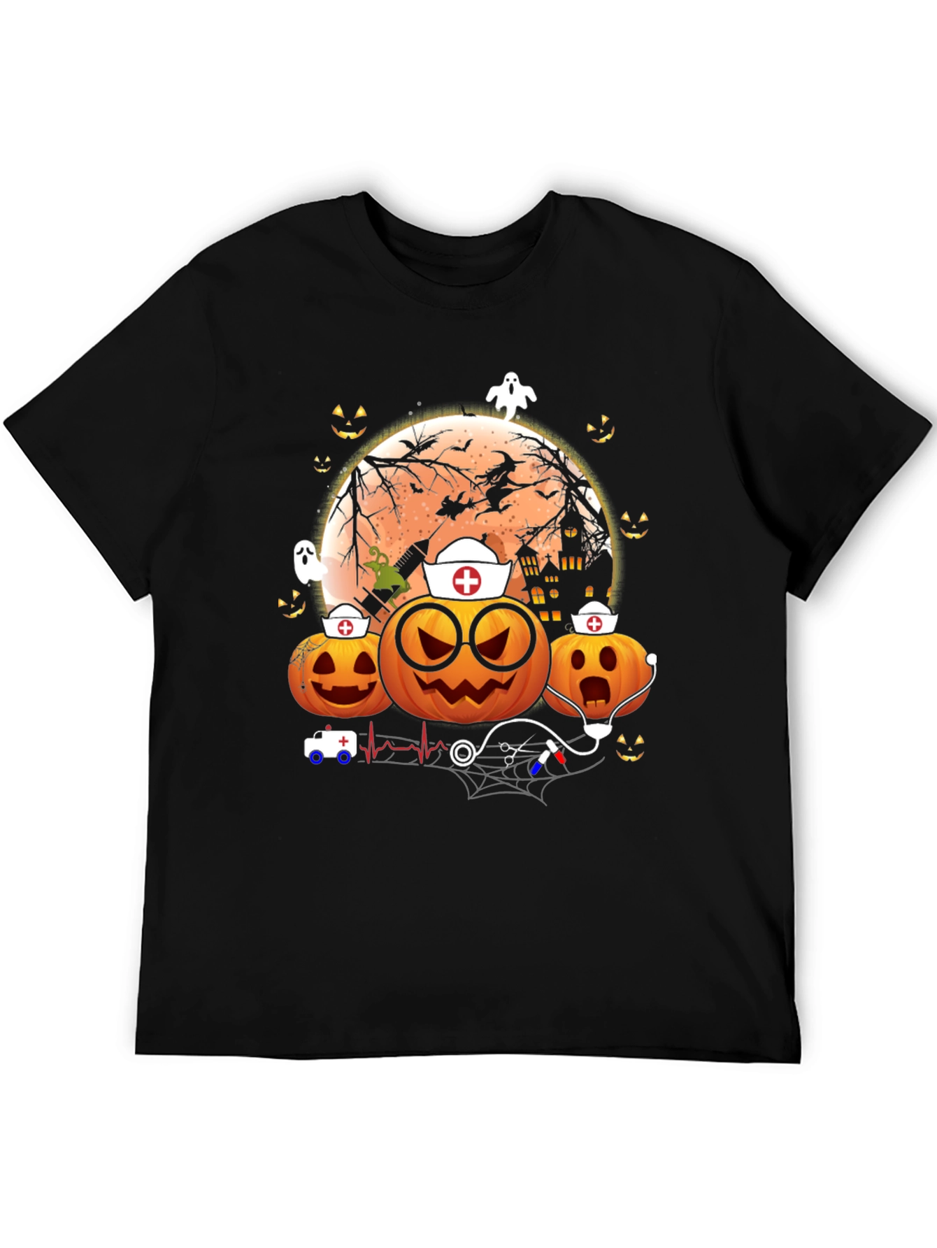 Halloween Nurse Pumpkin Graphic Tee